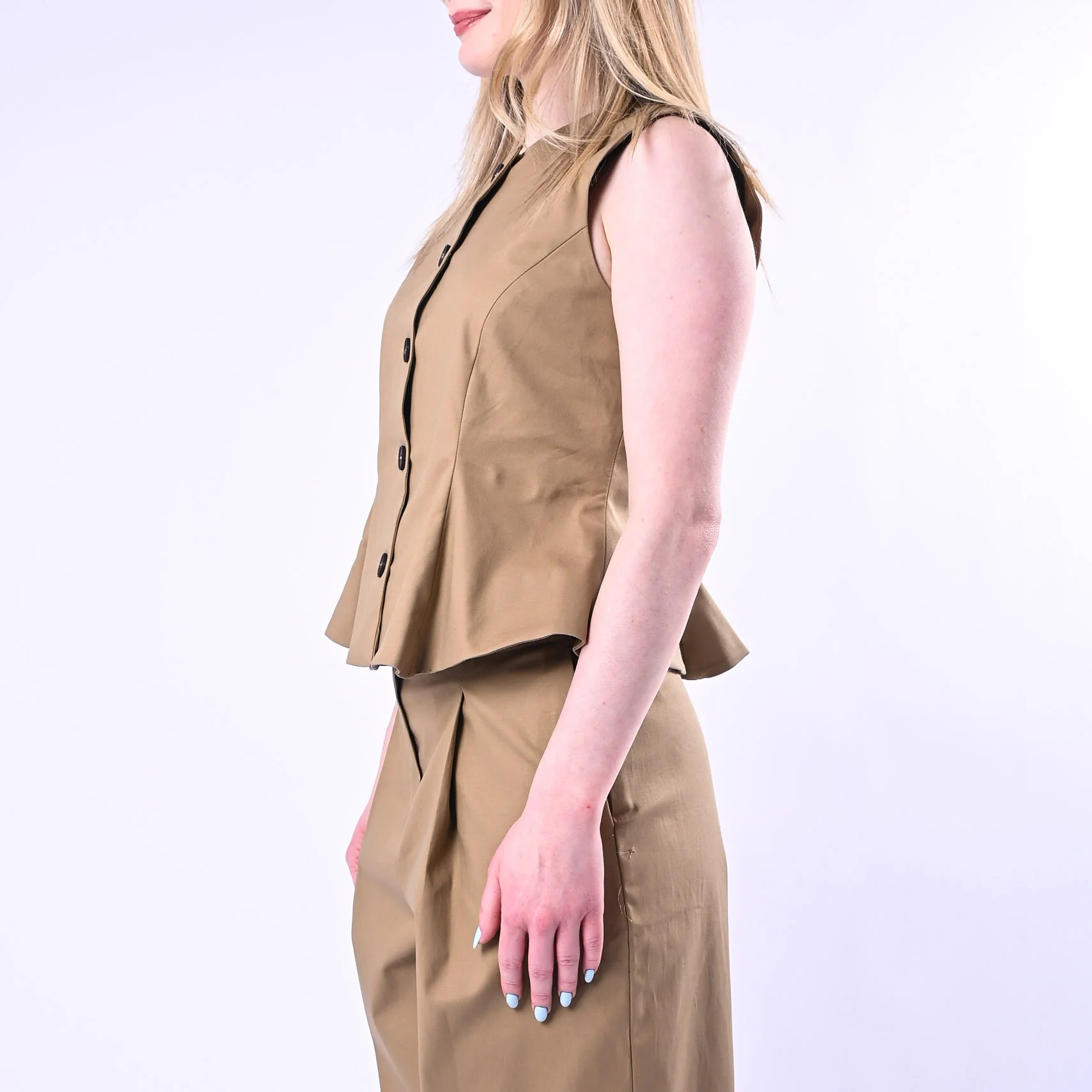 TENSIONE IN - GILET SVASATO IN COTONE ART.26D4508/C - CAMMELLO - Image 4