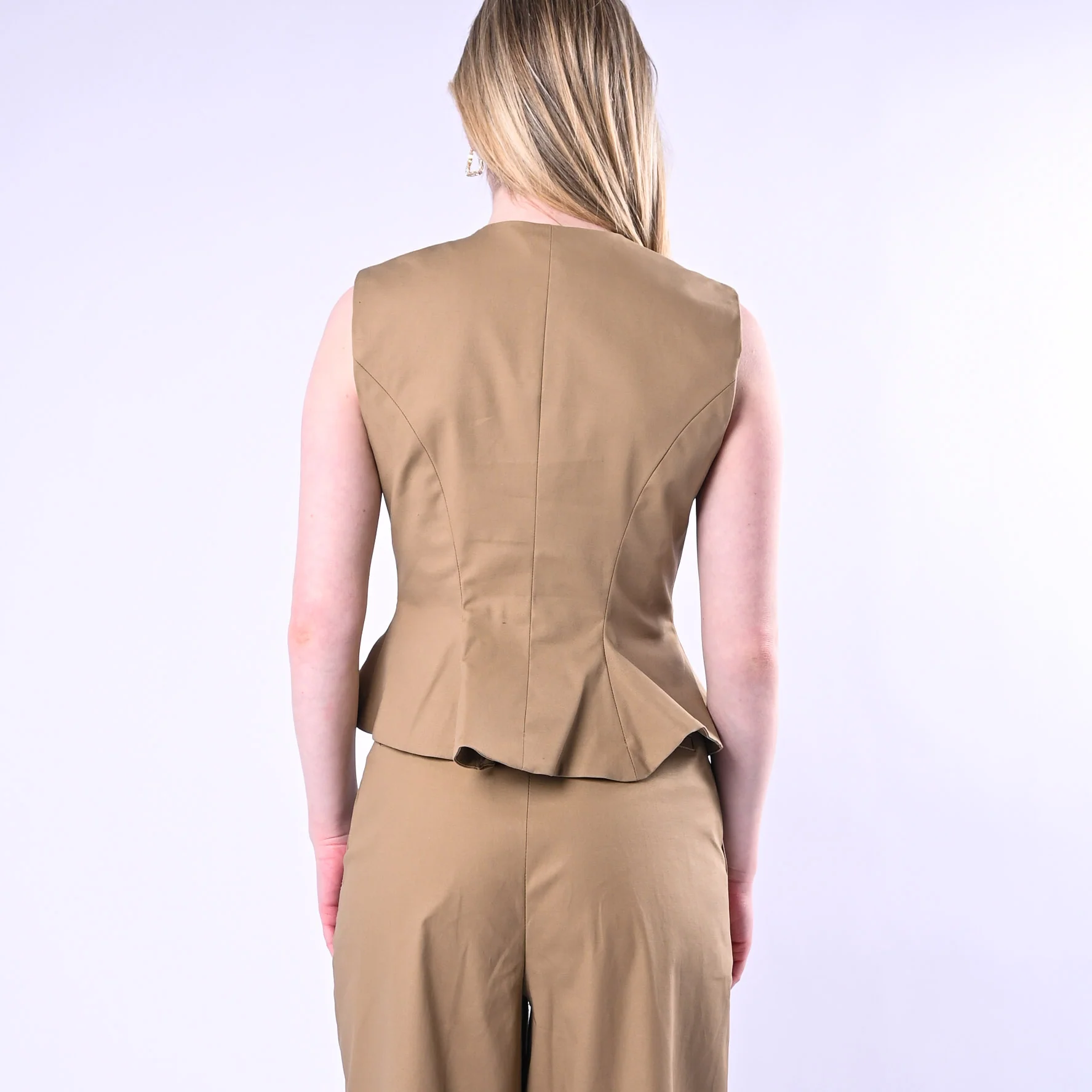 TENSIONE IN - GILET SVASATO IN COTONE ART.26D4508/C - CAMMELLO - Image 5