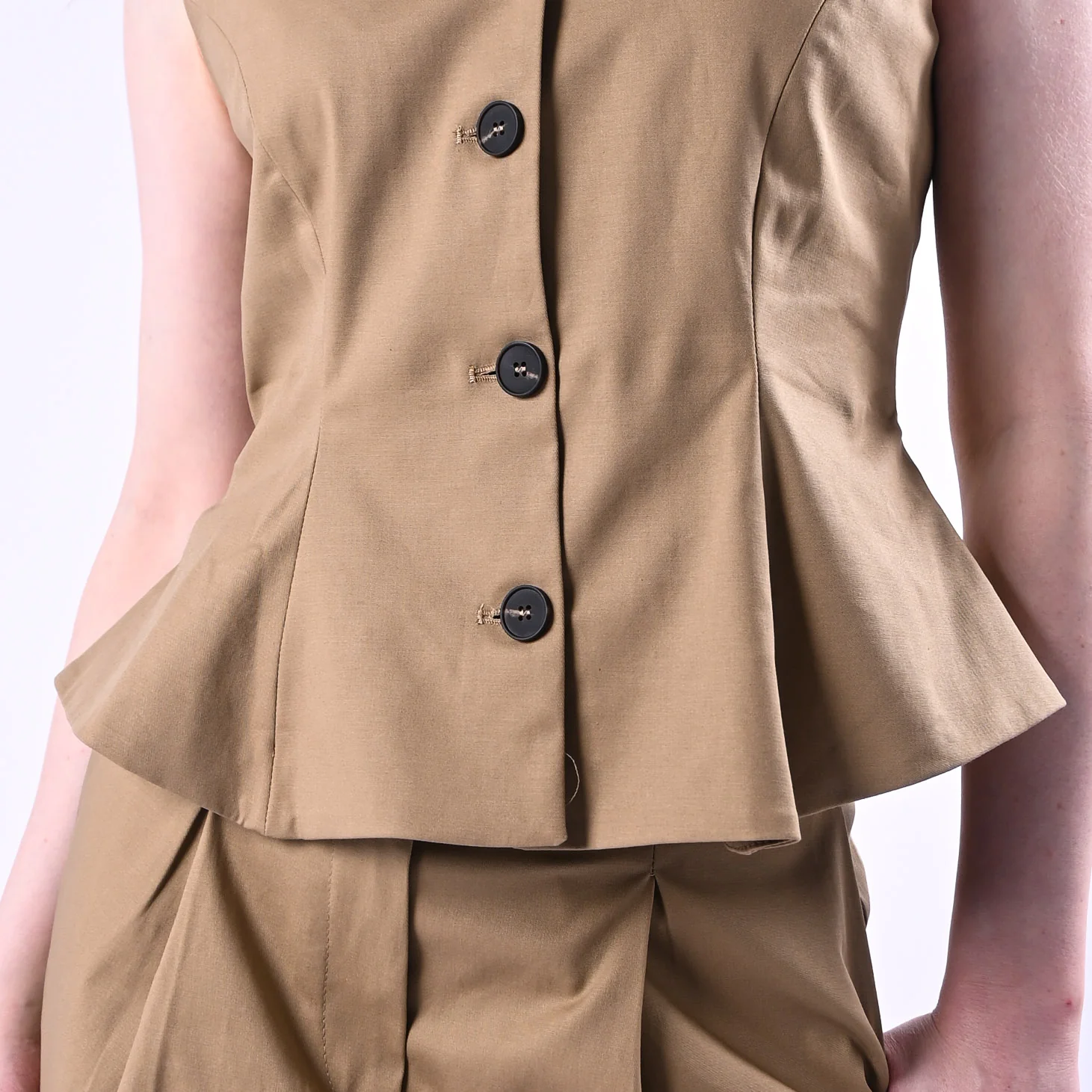 TENSIONE IN - GILET SVASATO IN COTONE ART.26D4508/C - CAMMELLO - Image 6