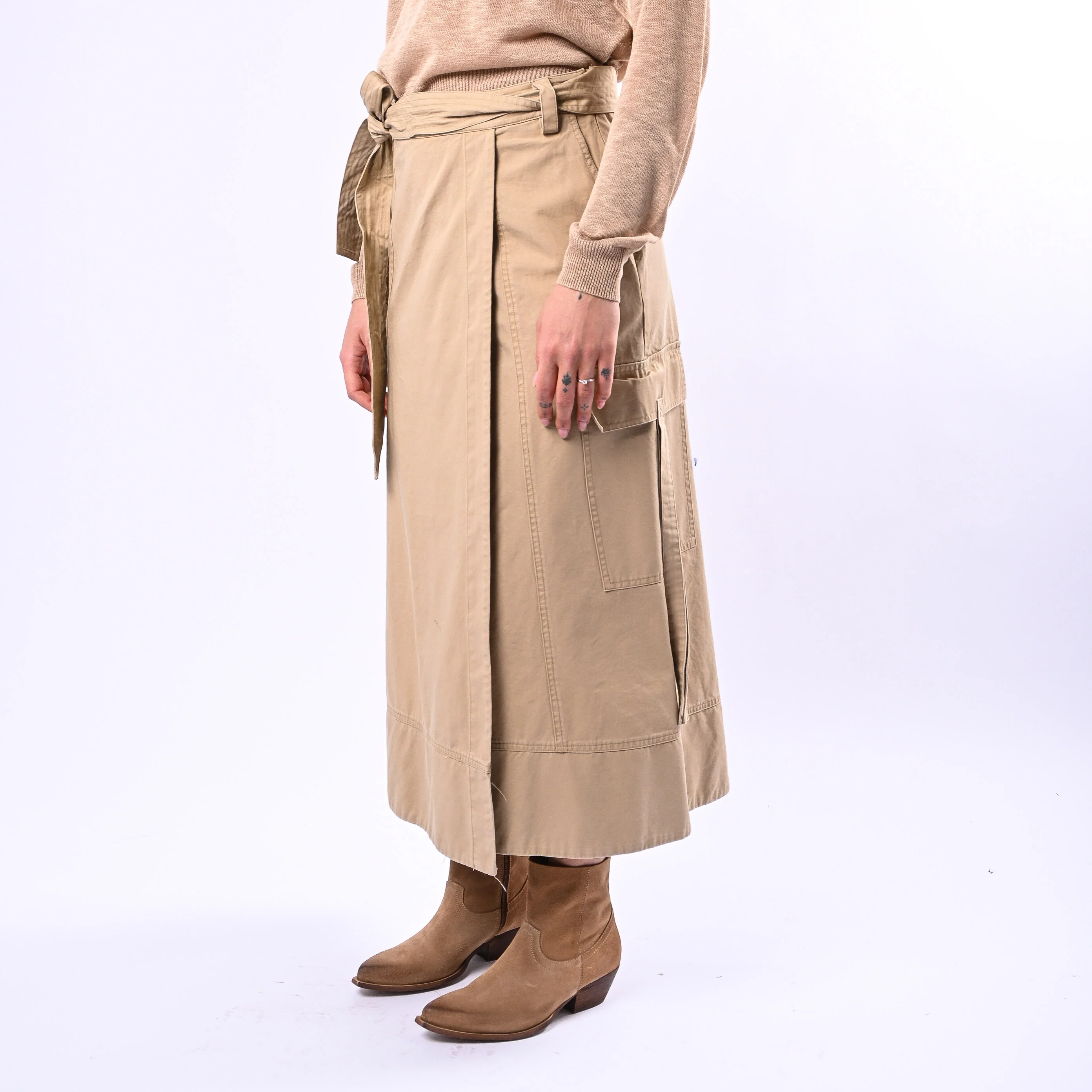 TENSIONE IN - GONNA CARGO A PORTAFOGLIO ART.S26G293 - CAMEL - Image 3