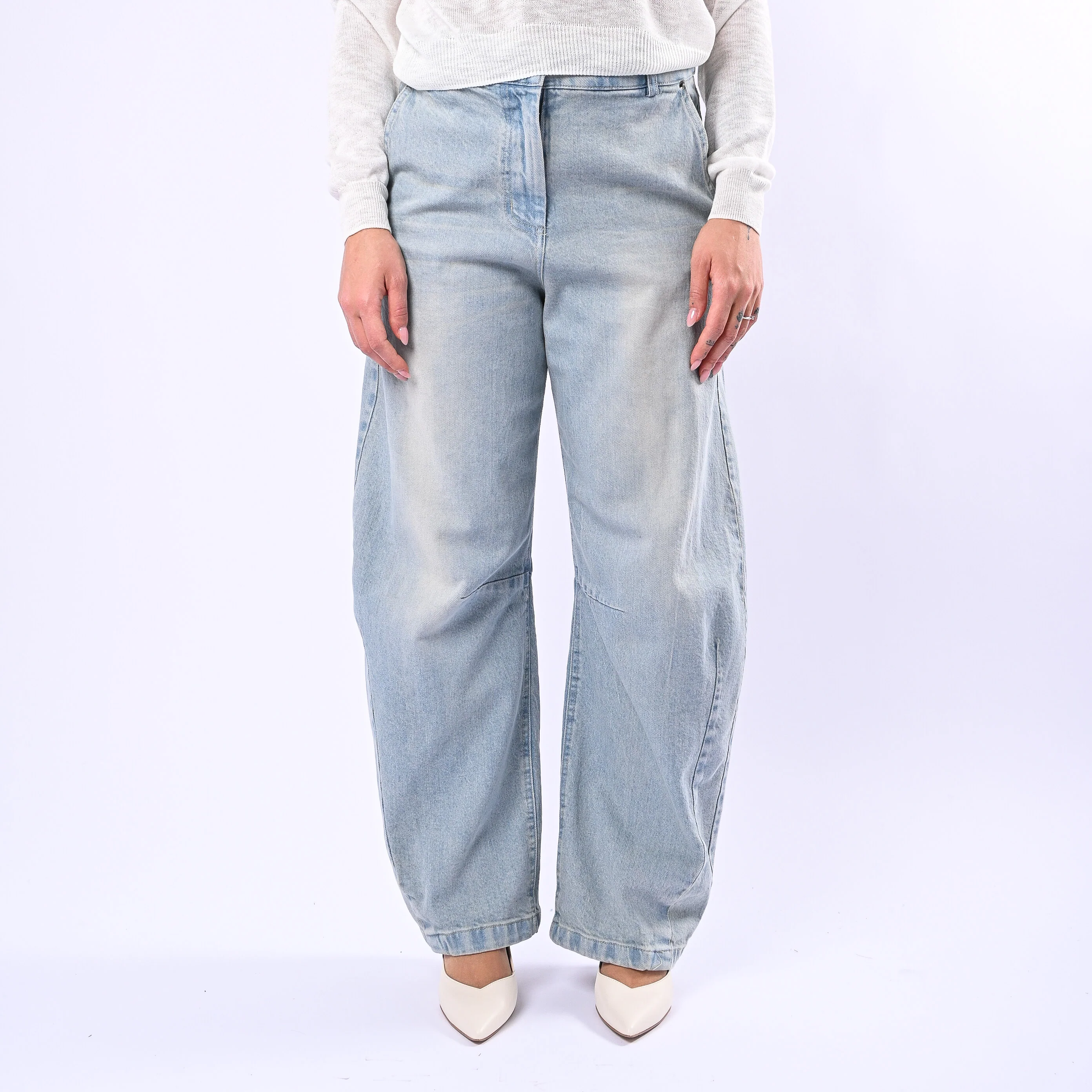 TENSIONE IN - JEANS BALLON TASCA FRANCESE ART.S26P282 - STONE BLEACH - Image 2