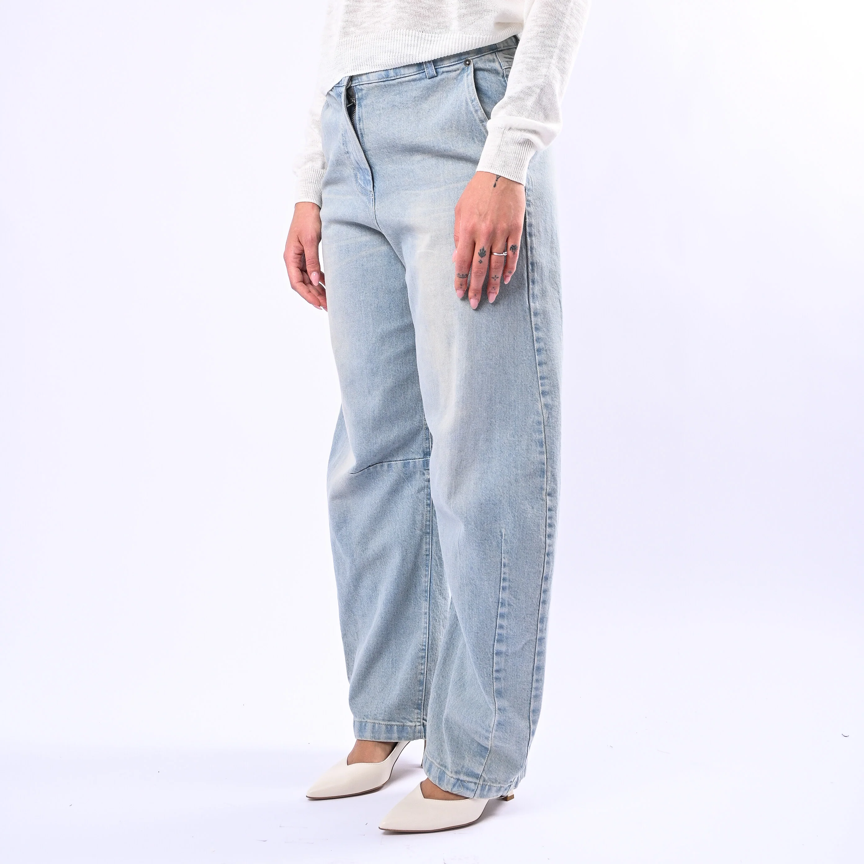 TENSIONE IN - JEANS BALLON TASCA FRANCESE ART.S26P282 - STONE BLEACH - Image 3