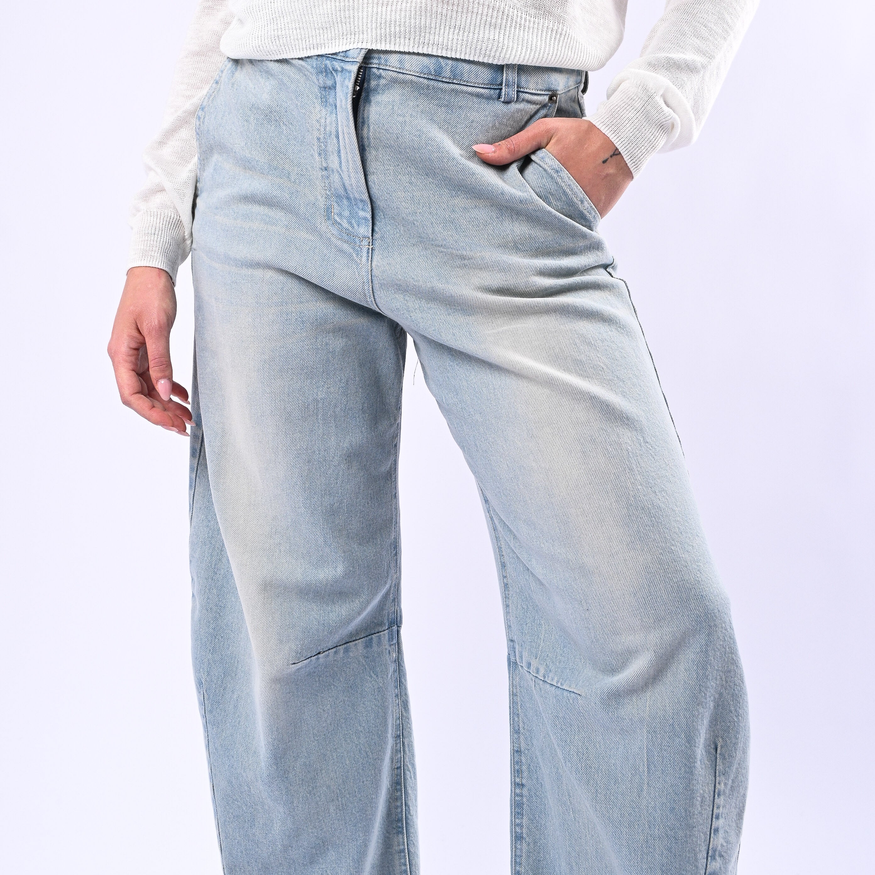 TENSIONE IN - JEANS BALLON TASCA FRANCESE ART.S26P282 - STONE BLEACH - Image 5