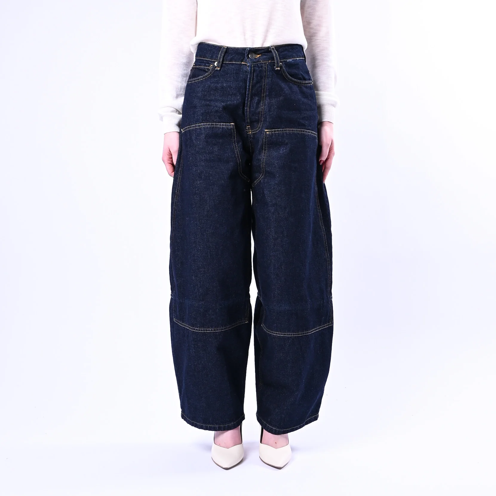 TENSIONE IN - JEANS BARREL WESTERN ART.BALL-BLU - DENIM SCURO - Image 2