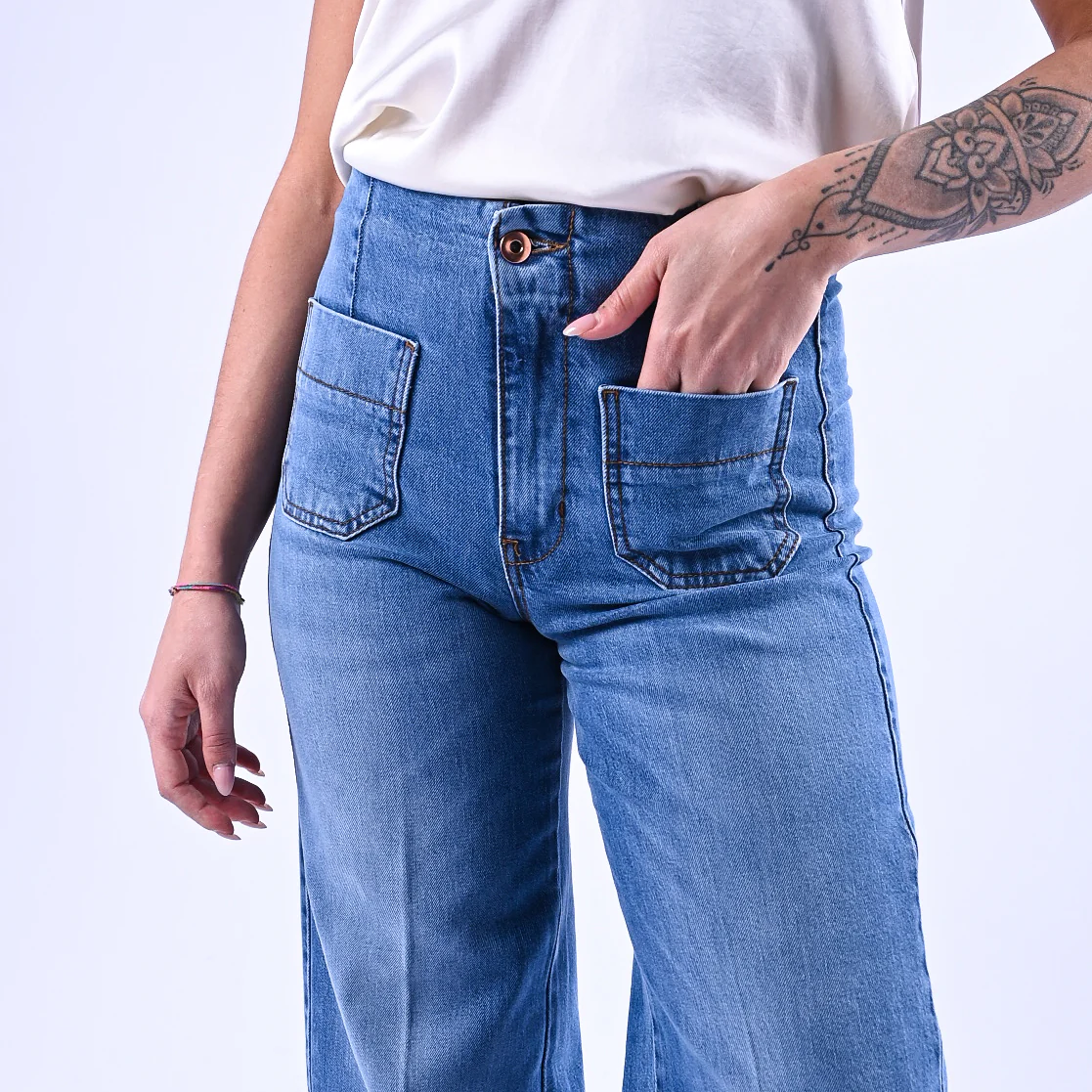 TENSIONE IN - JEANS CON TASCHE DAVANTI ART.CJ12722 - LAVAGGIO MEDIO - Image 5