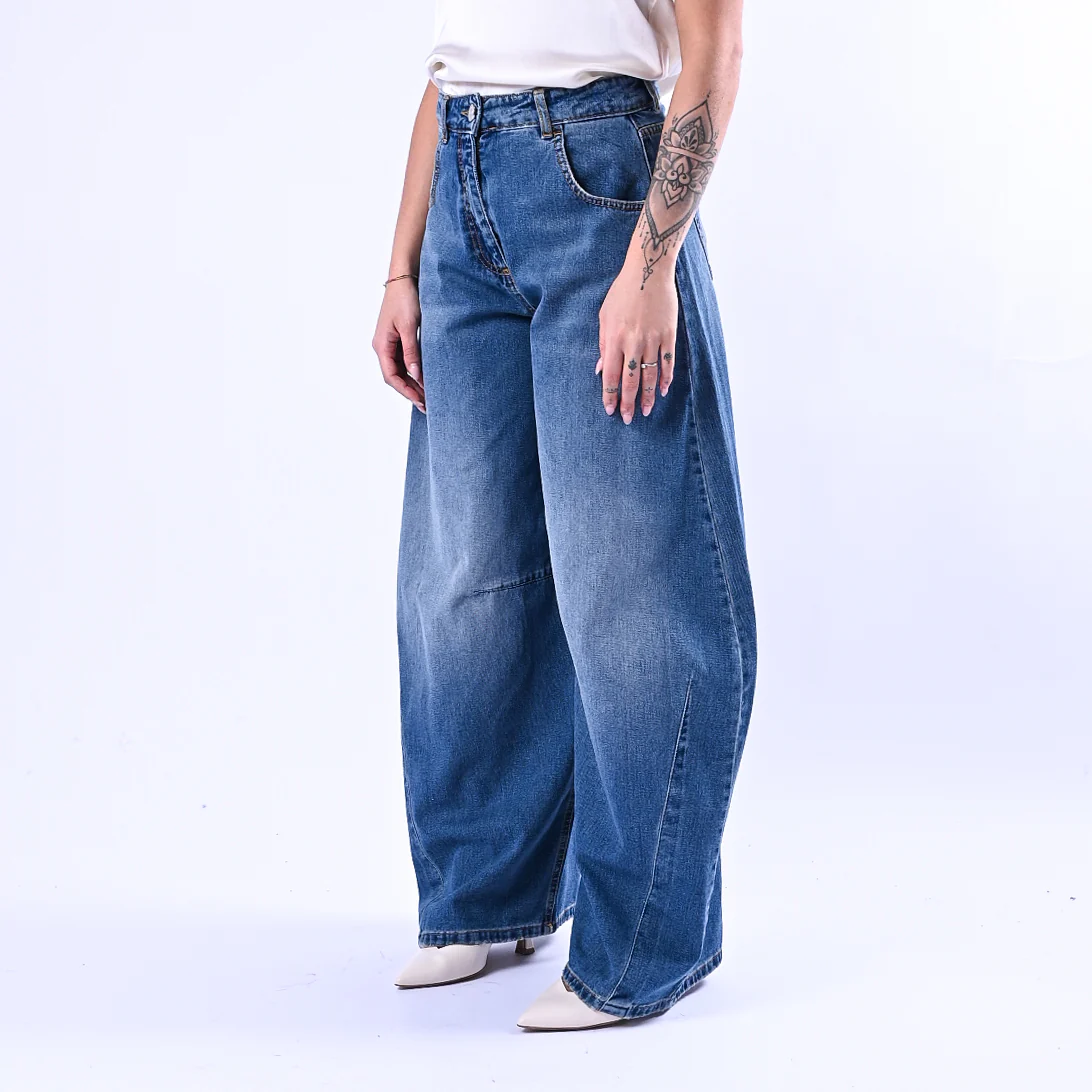 TENSIONE IN - JEANS OVER MODELLO ART.LOUVRE-671 - LAVAGGIO MEDIO - Image 3