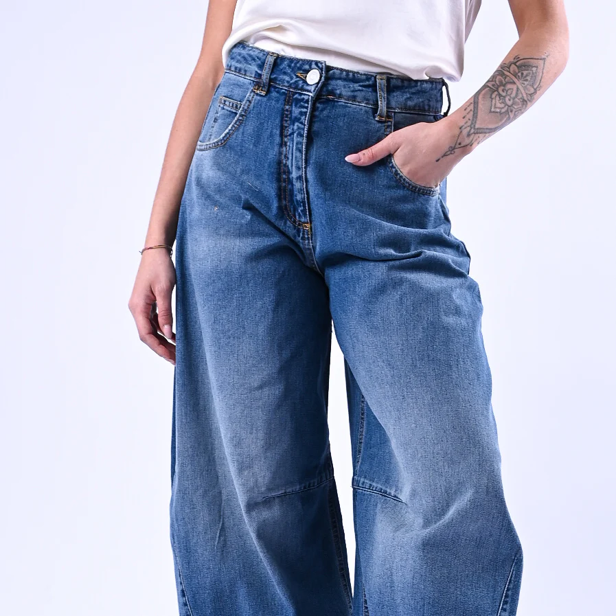 TENSIONE IN - JEANS OVER MODELLO ART.LOUVRE-671 - LAVAGGIO MEDIO - Image 5