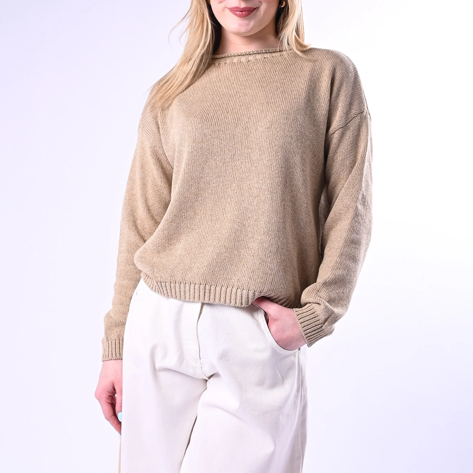 TENSIONE IN - MAGLIA GIROCOLLO ROTOLINO ART.26353/CD - CORDA