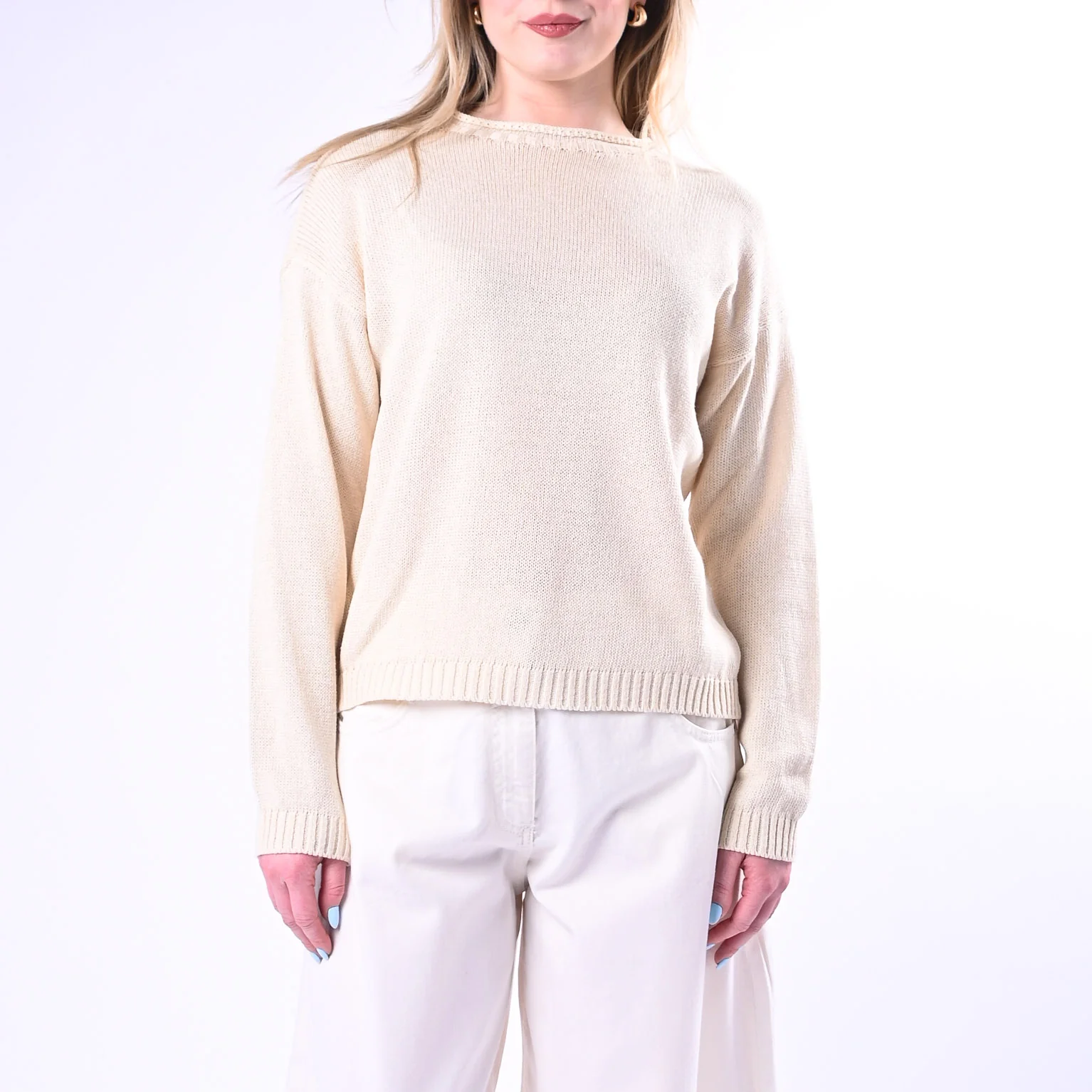 TENSIONE IN - MAGLIA GIROCOLLO ROTOLINO ART.26353/LT - LATTE - Image 2