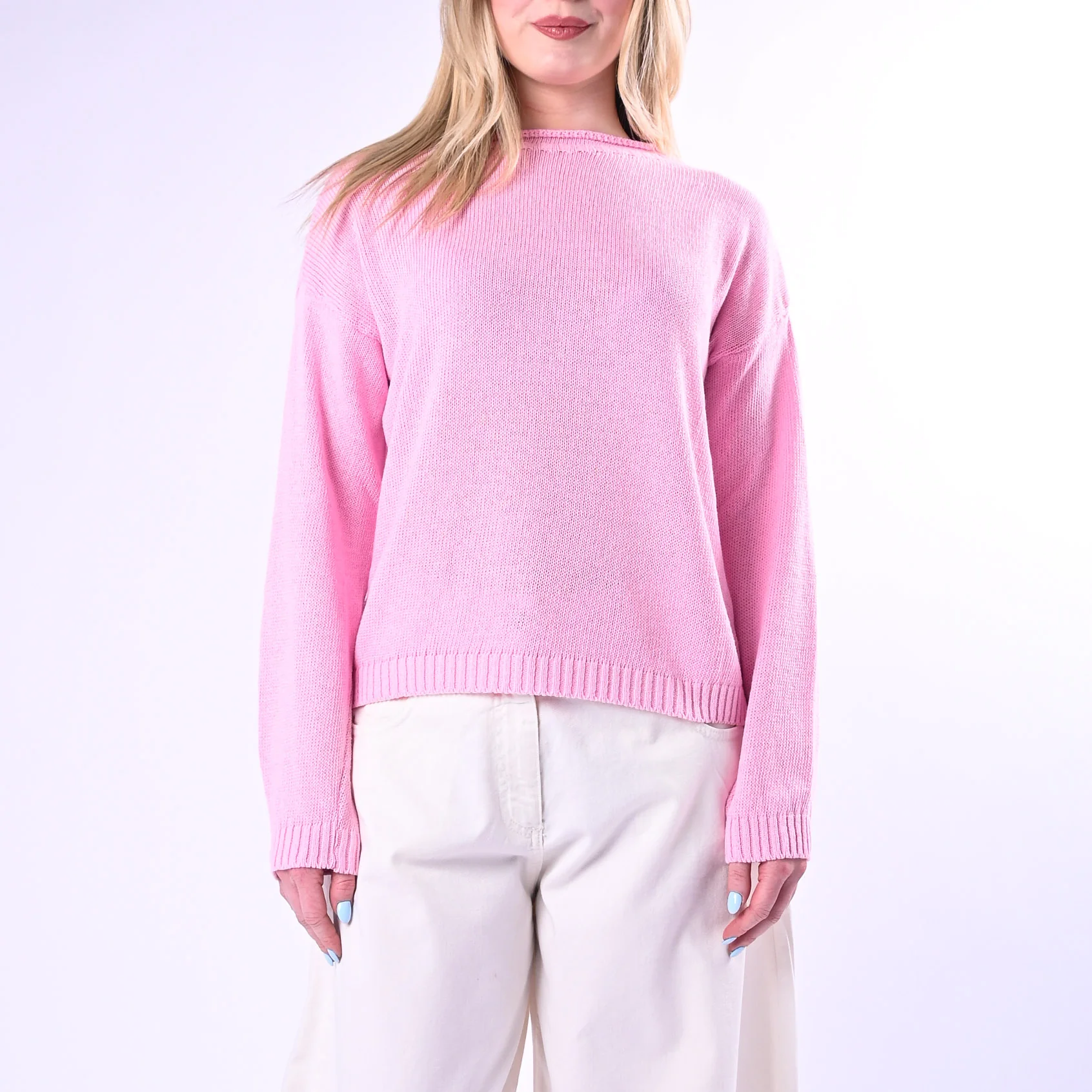 TENSIONE IN - MAGLIA GIROCOLLO ROTOLINO ART.26353/RS - ROSA - Image 2
