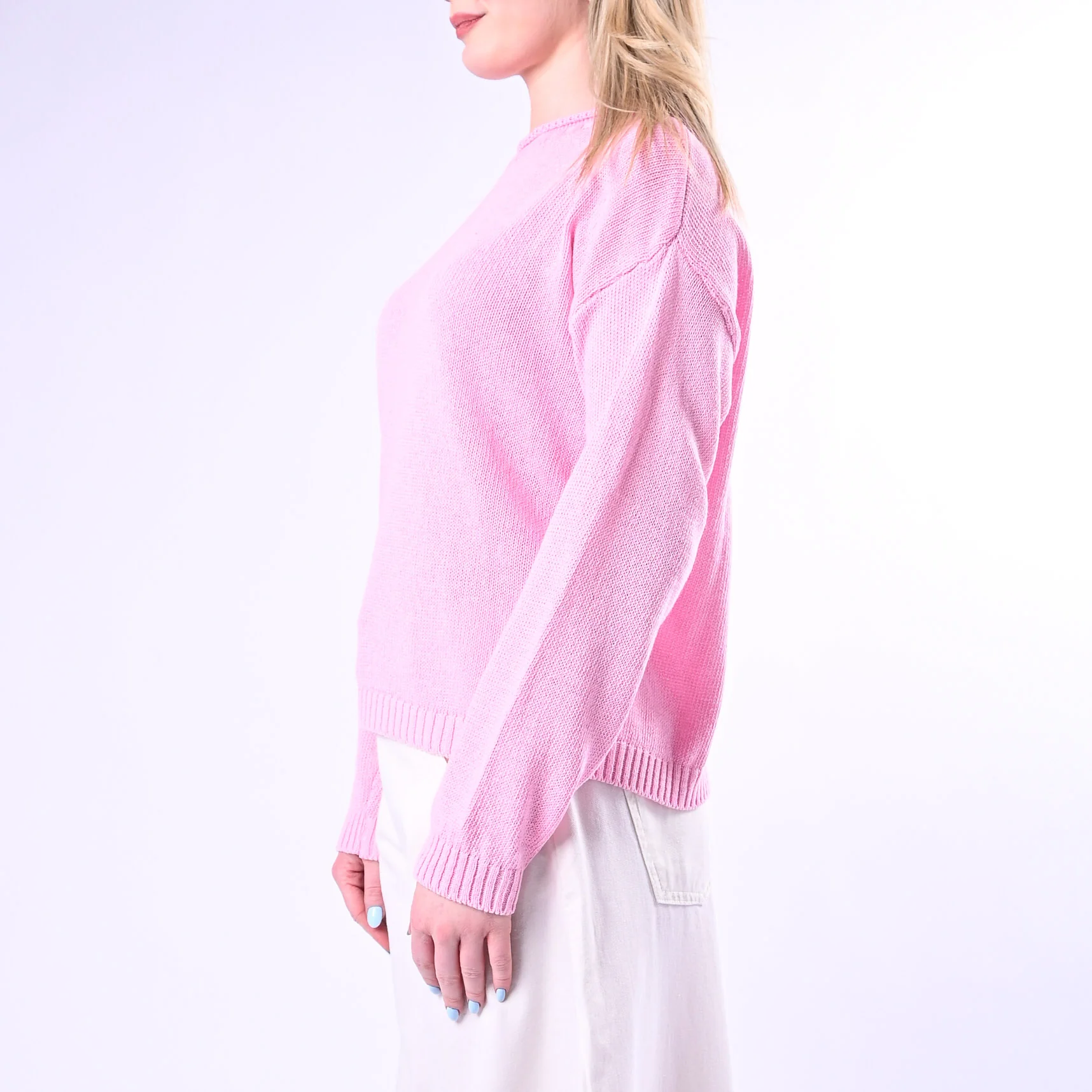 TENSIONE IN - MAGLIA GIROCOLLO ROTOLINO ART.26353/RS - ROSA - Image 3