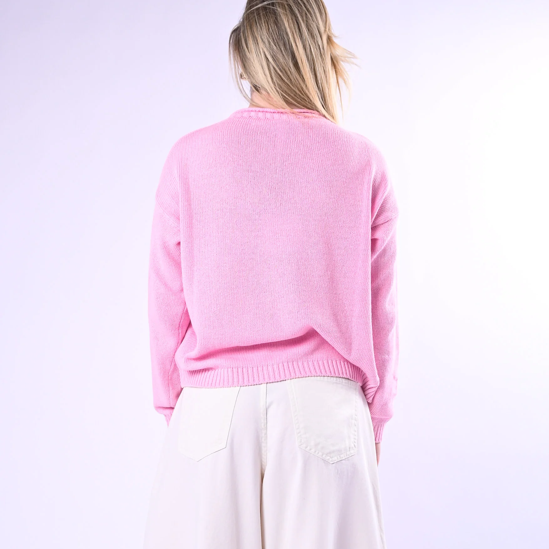 TENSIONE IN - MAGLIA GIROCOLLO ROTOLINO ART.26353/RS - ROSA - Image 4