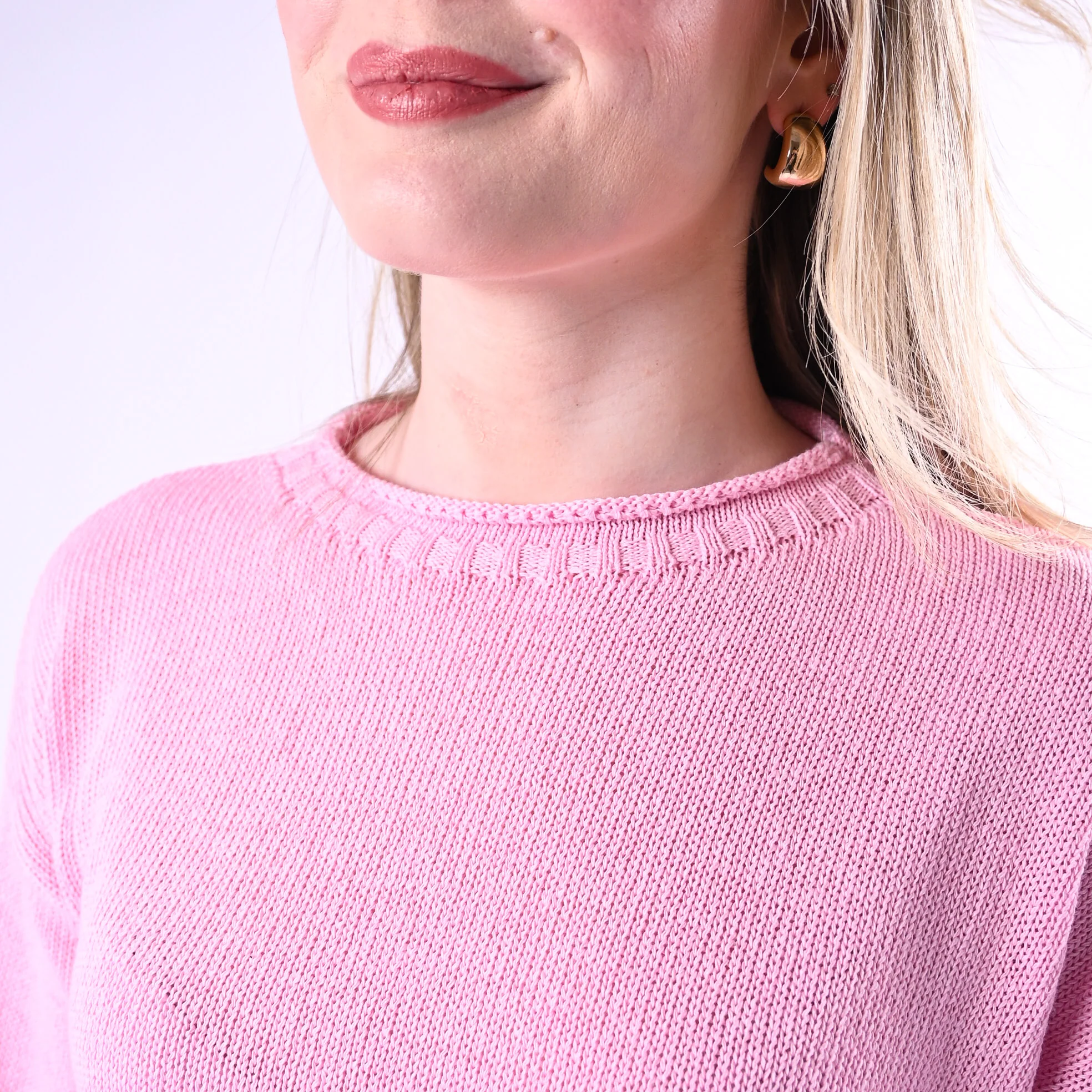 TENSIONE IN - MAGLIA GIROCOLLO ROTOLINO ART.26353/RS - ROSA - Image 5