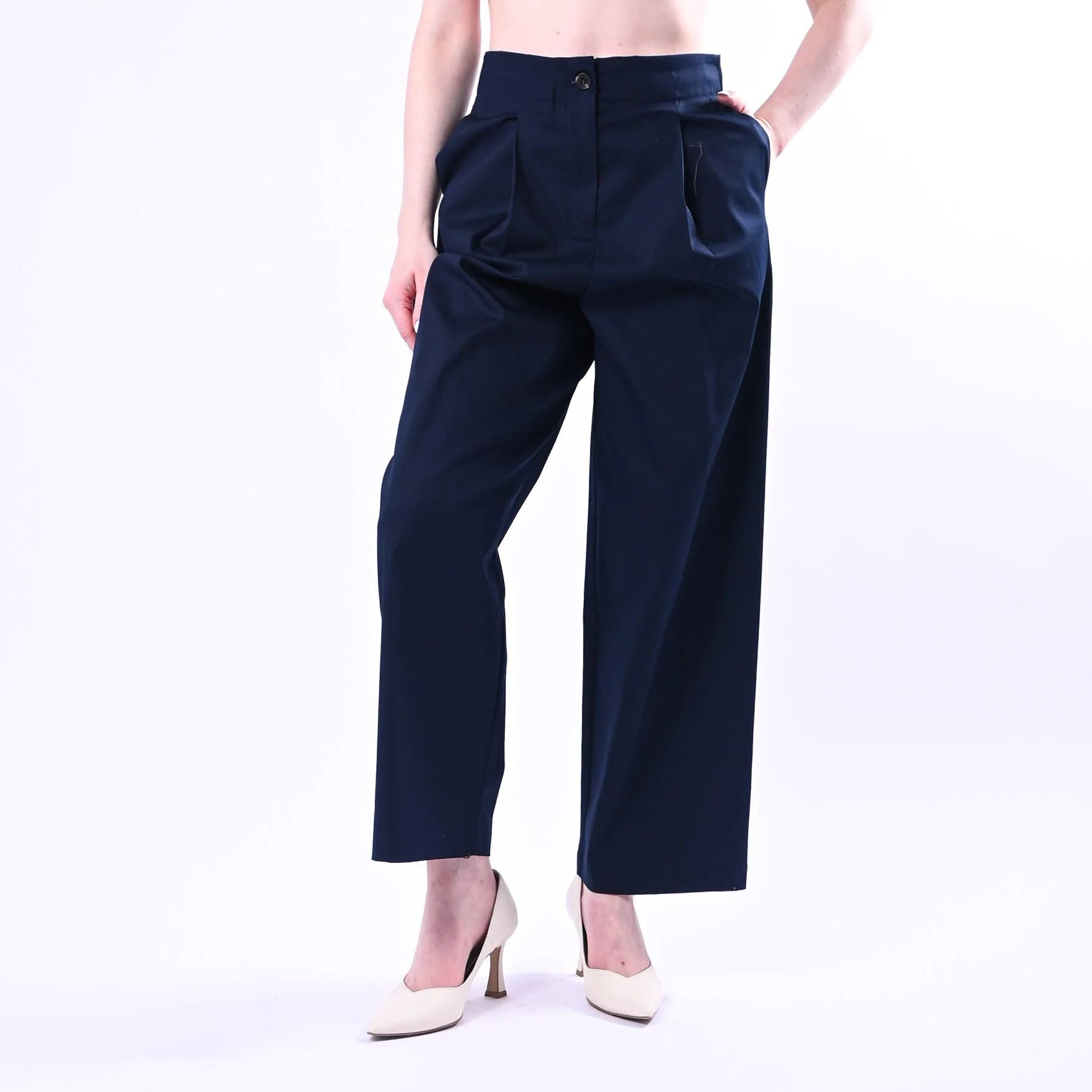 TENSIONE IN - PANTALONE DRITTO CON PINCES ART.26P4116/B - BLU
