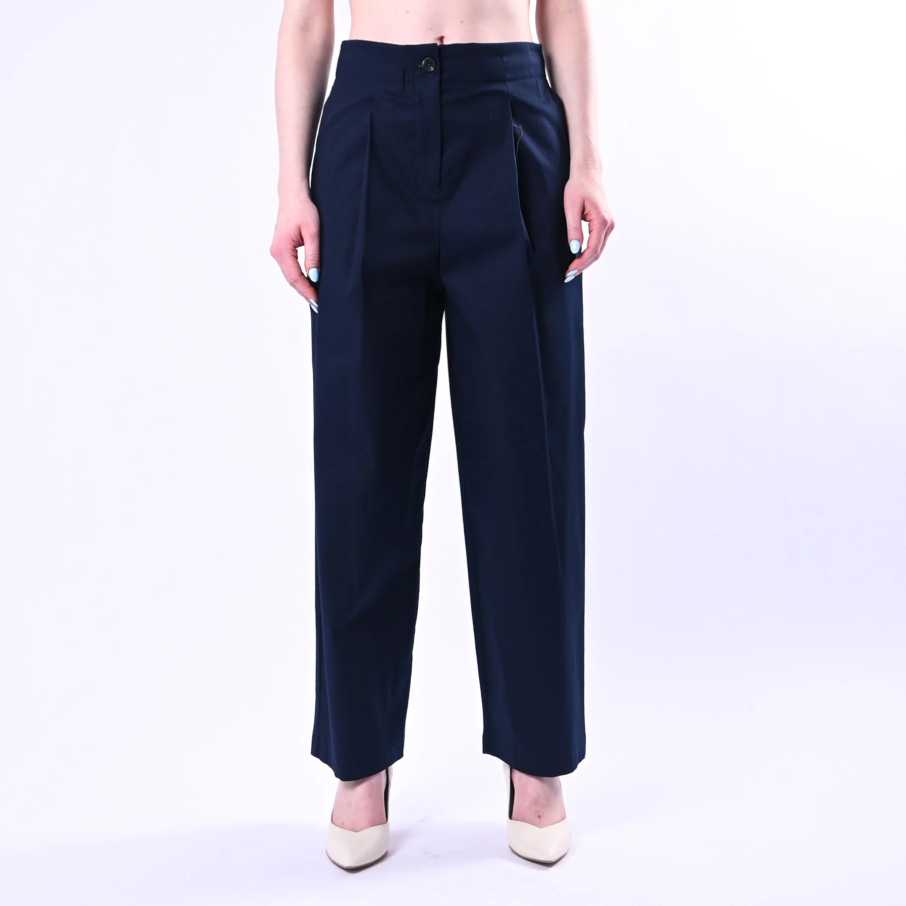 TENSIONE IN - PANTALONE DRITTO CON PINCES ART.26P4116/B - BLU - Image 2
