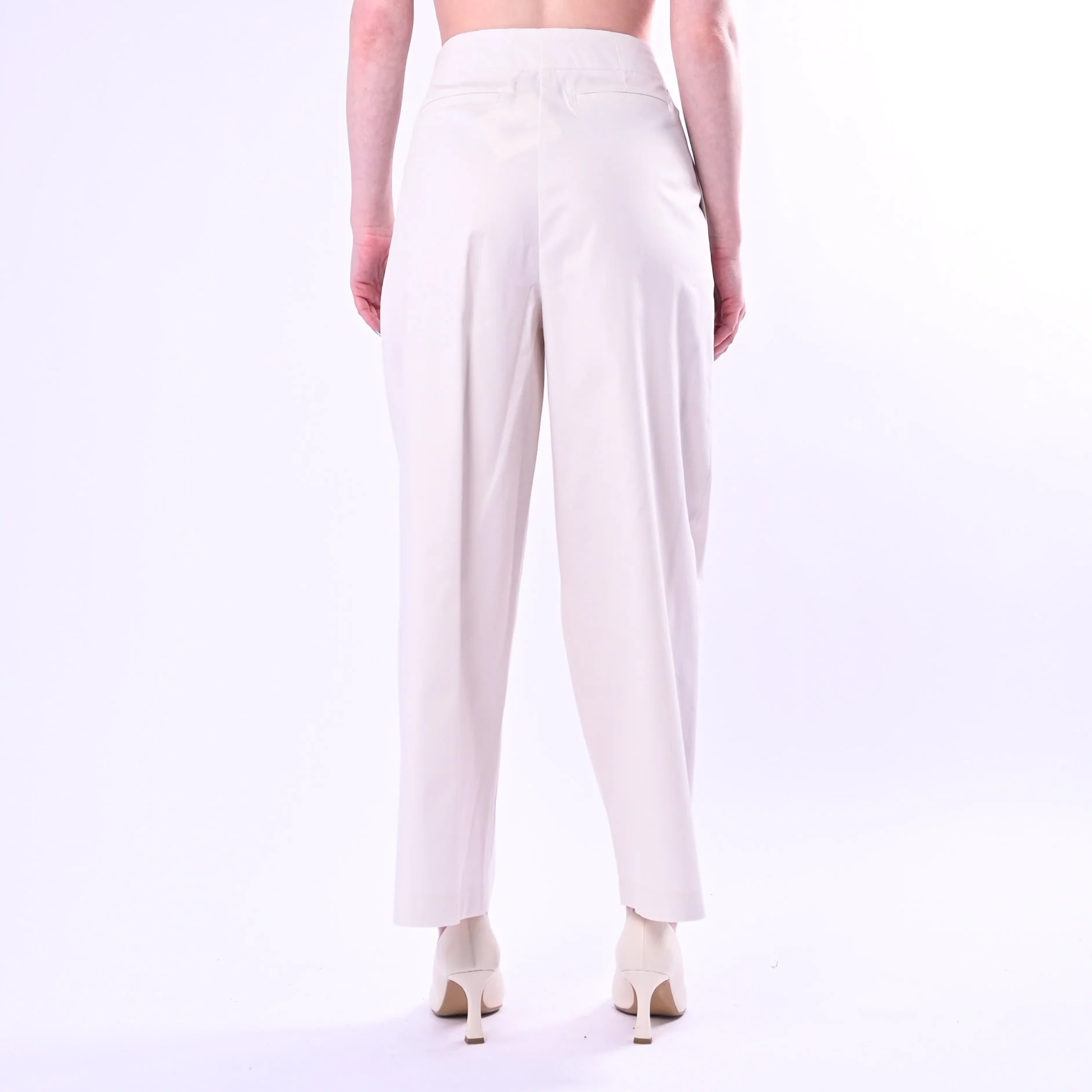 TENSIONE IN - PANTALONE DRITTO CON PINCES ART.26P4516/P - PANNA - Image 4