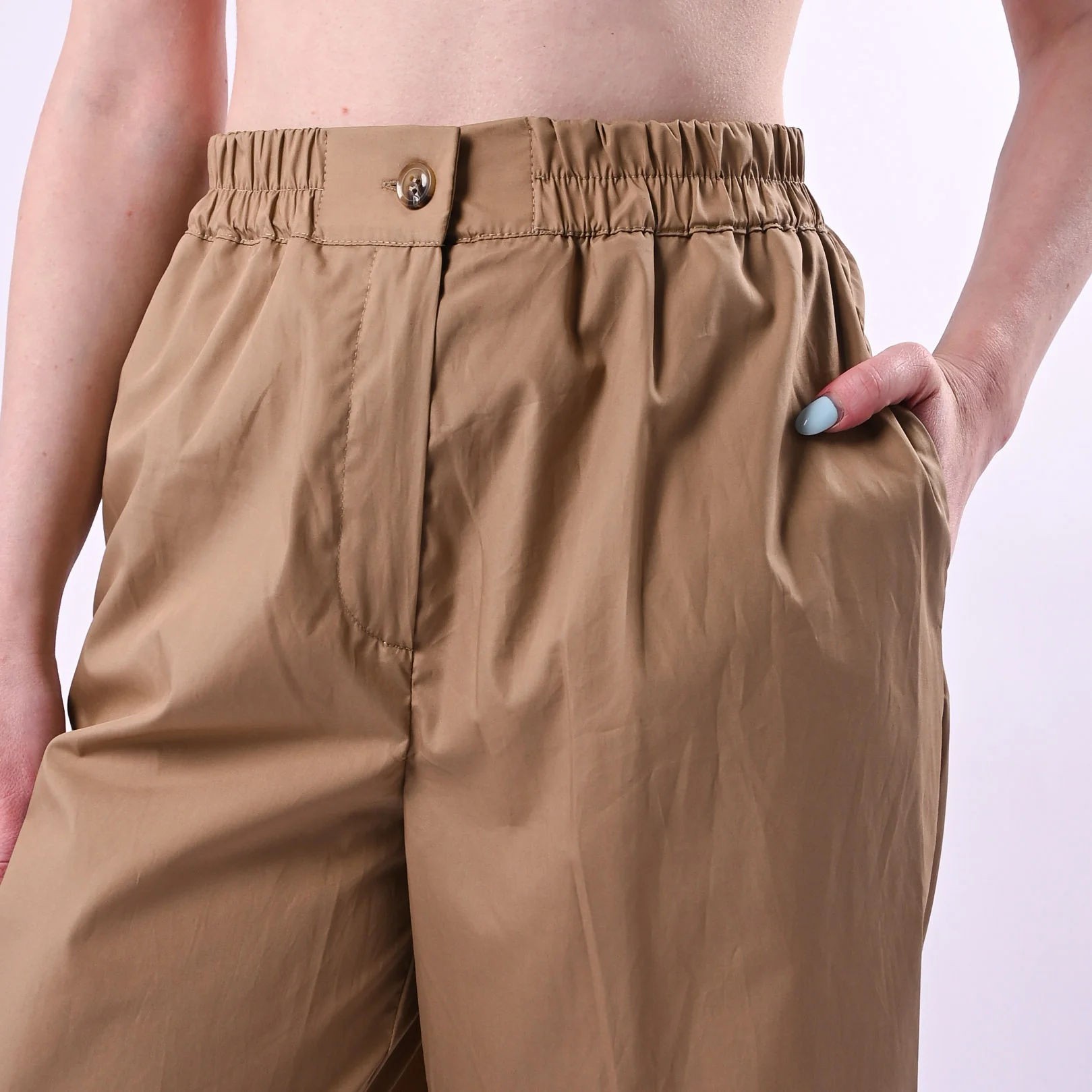 TENSIONE IN - PANTALONE DRITTO IN POPELINE ART. 26P4936/C - COGNAC - Image 5