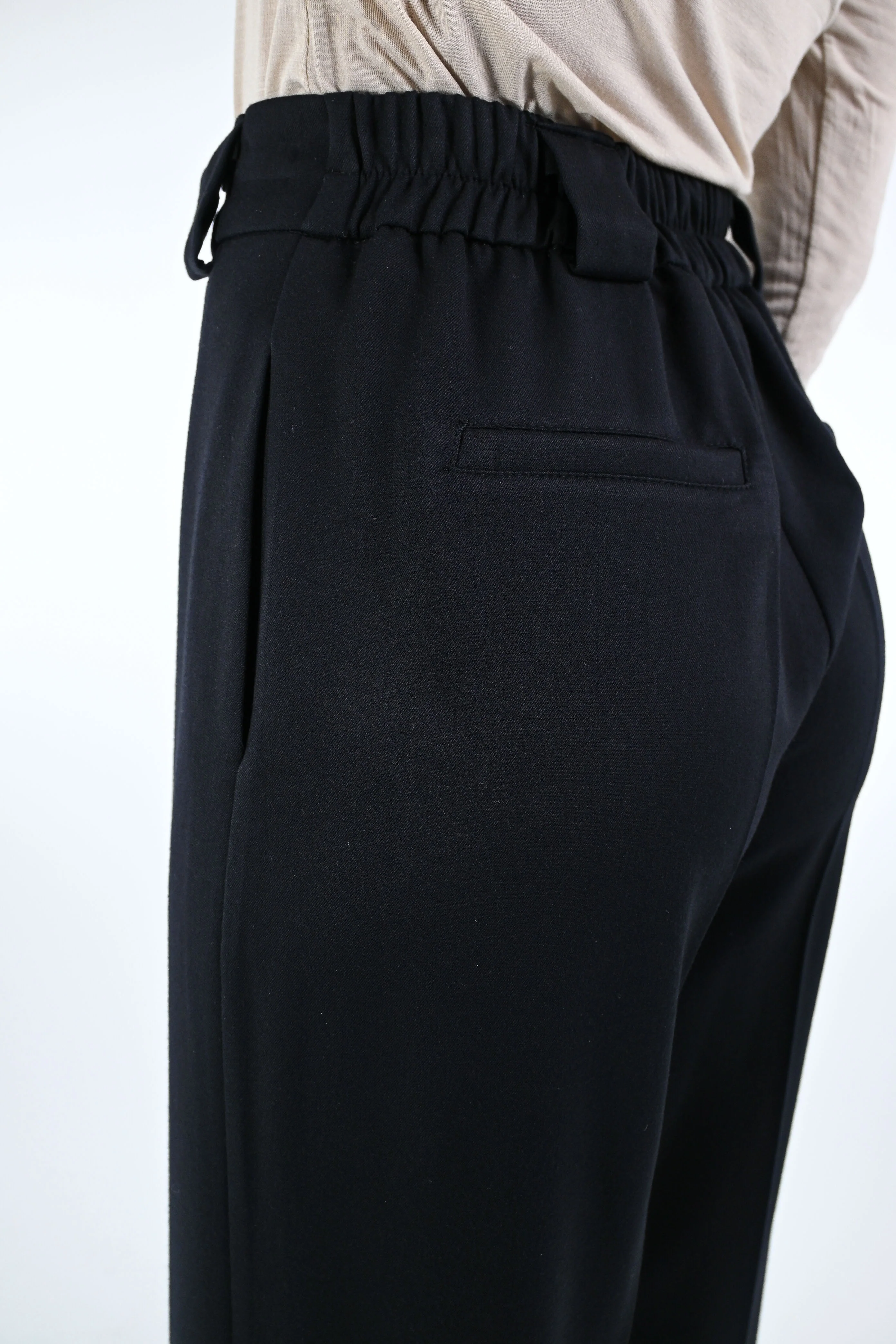 TENSIONE IN - PANTALONE PALAZZO FLANELLA ART.26P1575 - NERO - Image 5