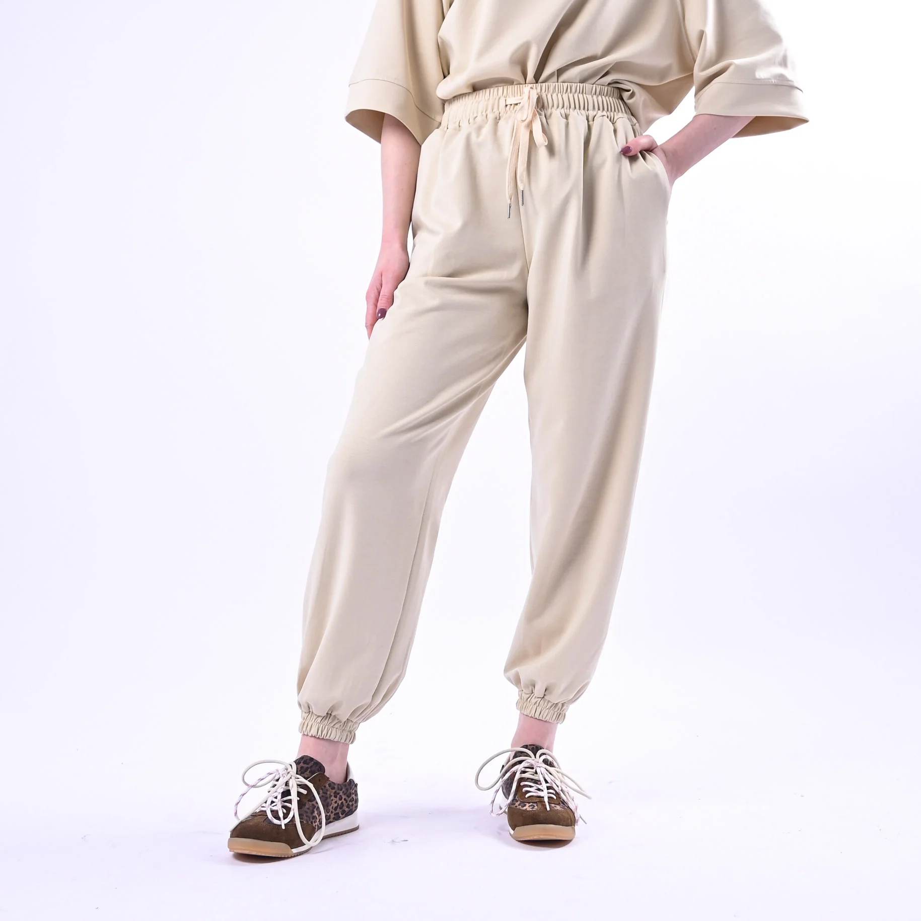 TENSIONE IN - PANTALONE TUTA PUNTO MILANO ART.26P4053 - BEIGE