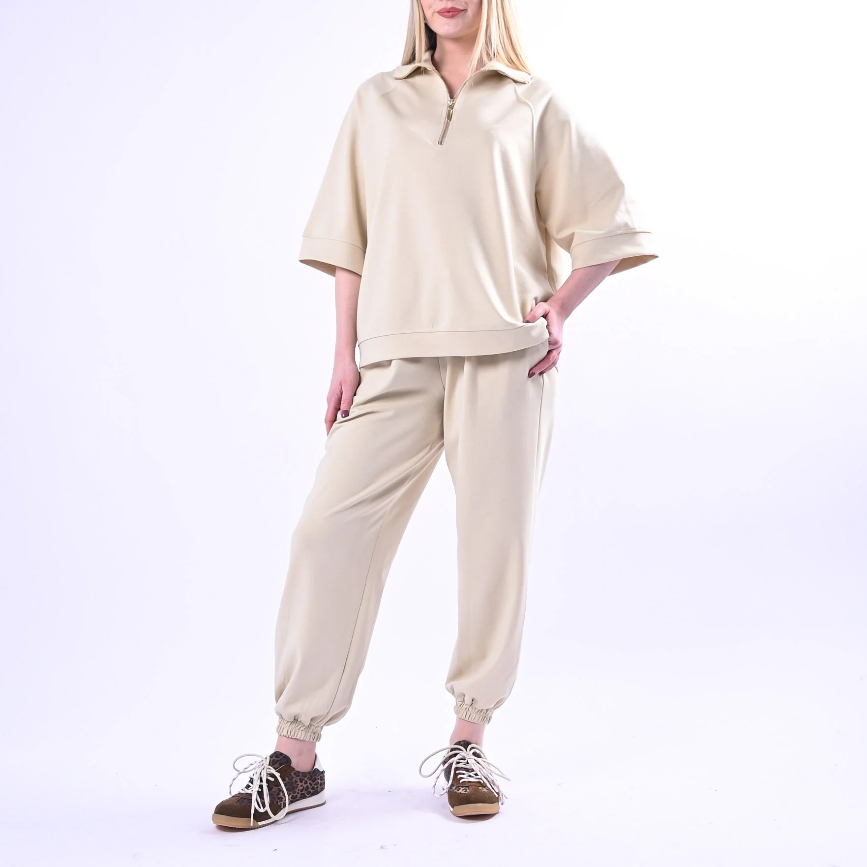 TENSIONE IN - PANTALONE TUTA PUNTO MILANO ART.26P4053 - BEIGE - Image 6
