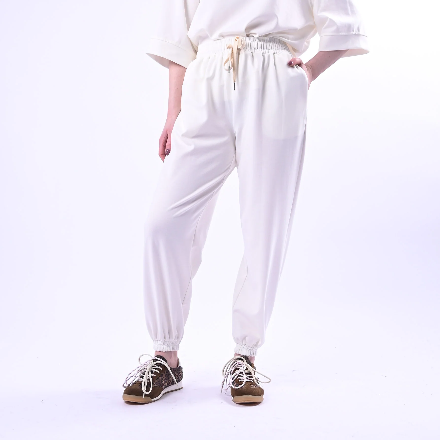 TENSIONE IN - PANTALONE TUTA PUNTO MILANO ART.26P4053 - PANNA