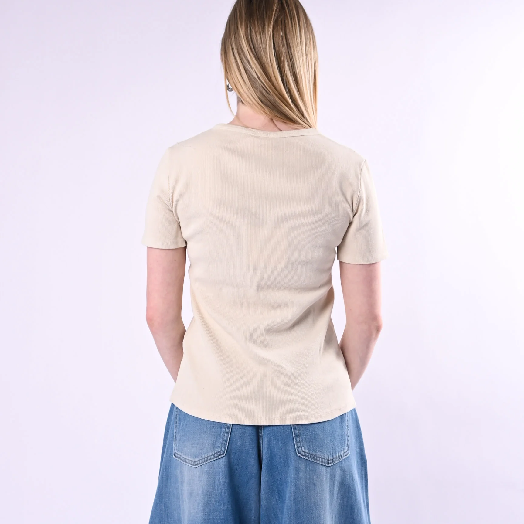 TENSIONE IN - T-SHIRT SERAFINO A COSTINE ART. 21006/B - BURRO - Image 4