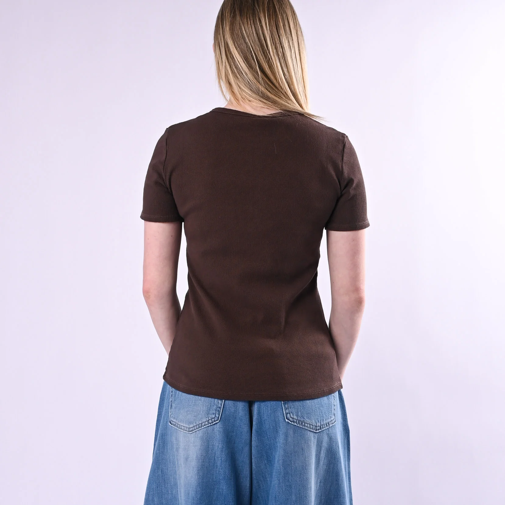 TENSIONE IN - T-SHIRT SERAFINO A COSTINE ART. 21006/C - CIOCCOLATO - Image 4