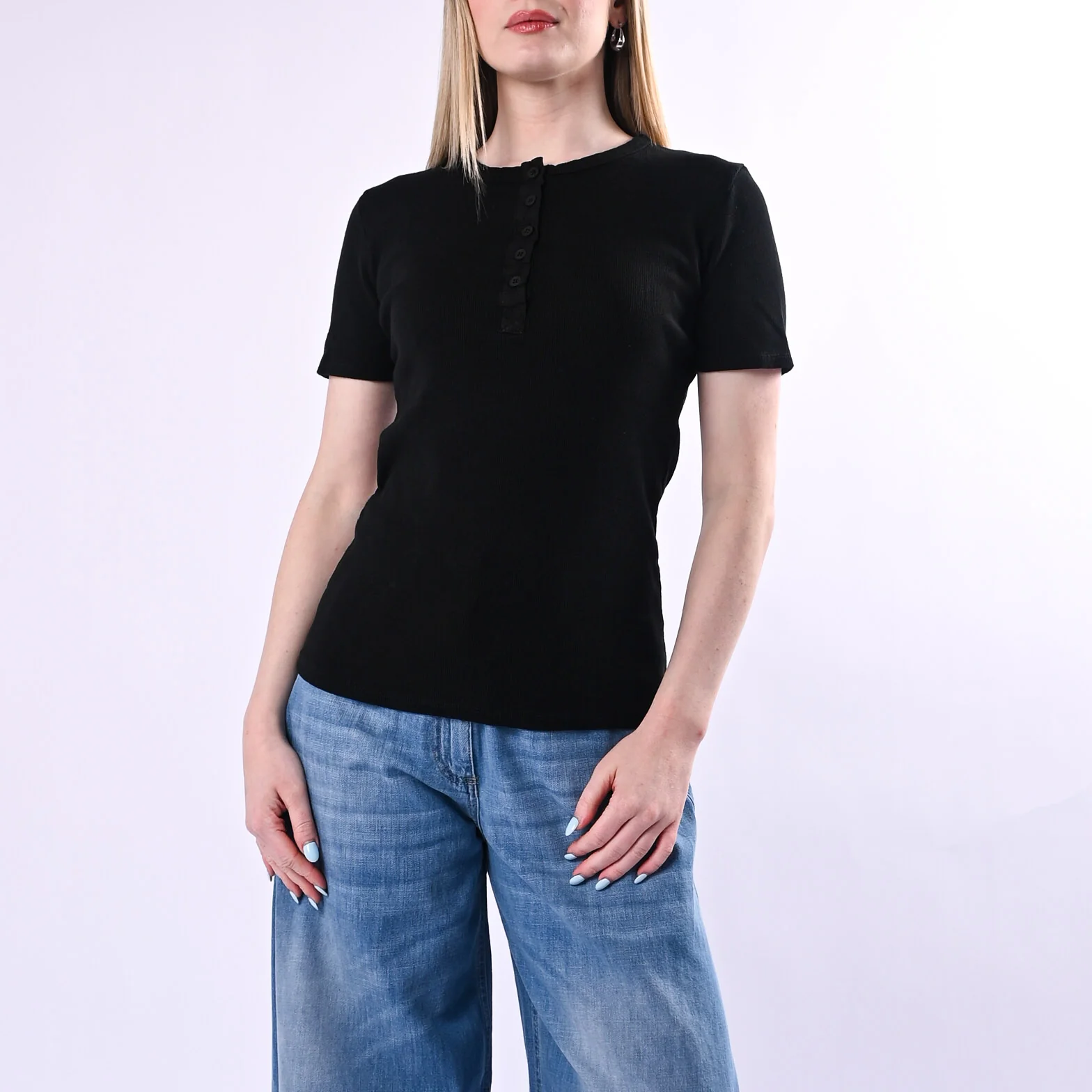 TENSIONE IN - T-SHIRT SERAFINO A COSTINE ART. 21006/N - NERO