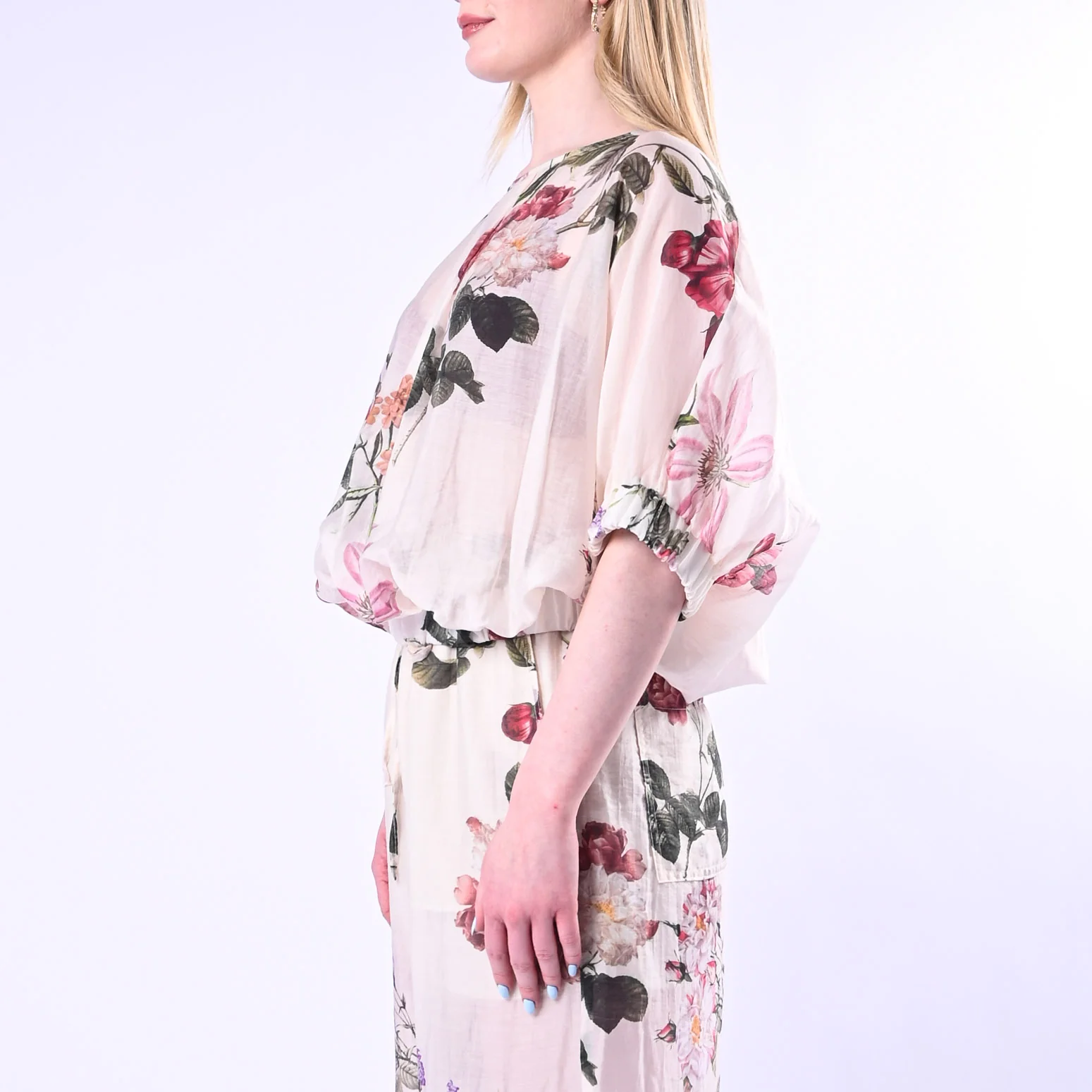 VICOLO - BLUSA FLOREALE INLYOCELL ART.TAB1807/B - BURRO - Image 4