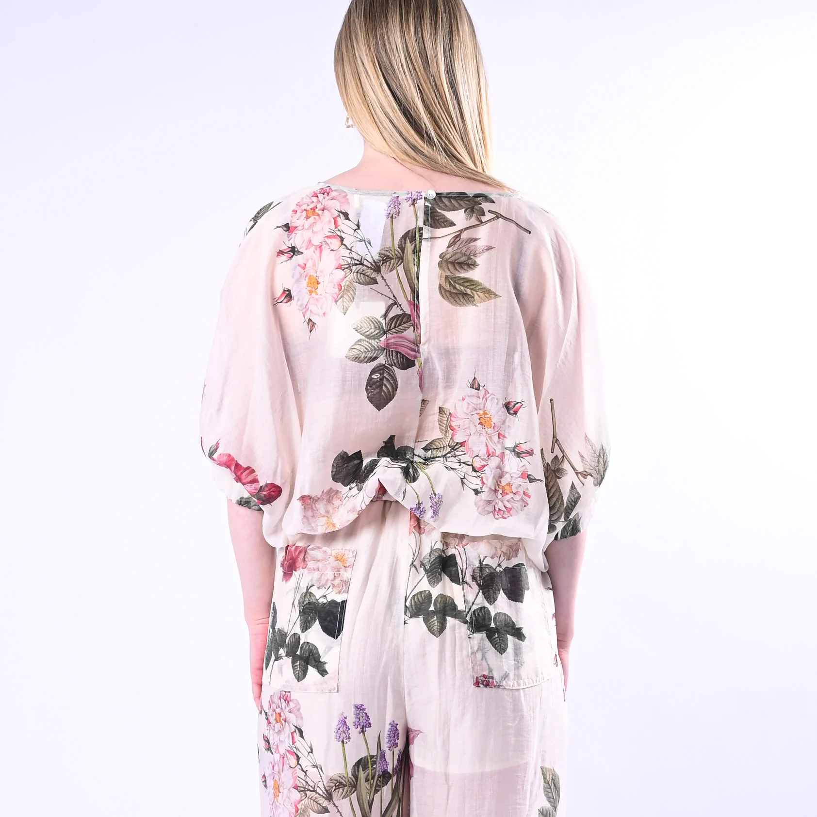 VICOLO - BLUSA FLOREALE INLYOCELL ART.TAB1807/B - BURRO - Image 5