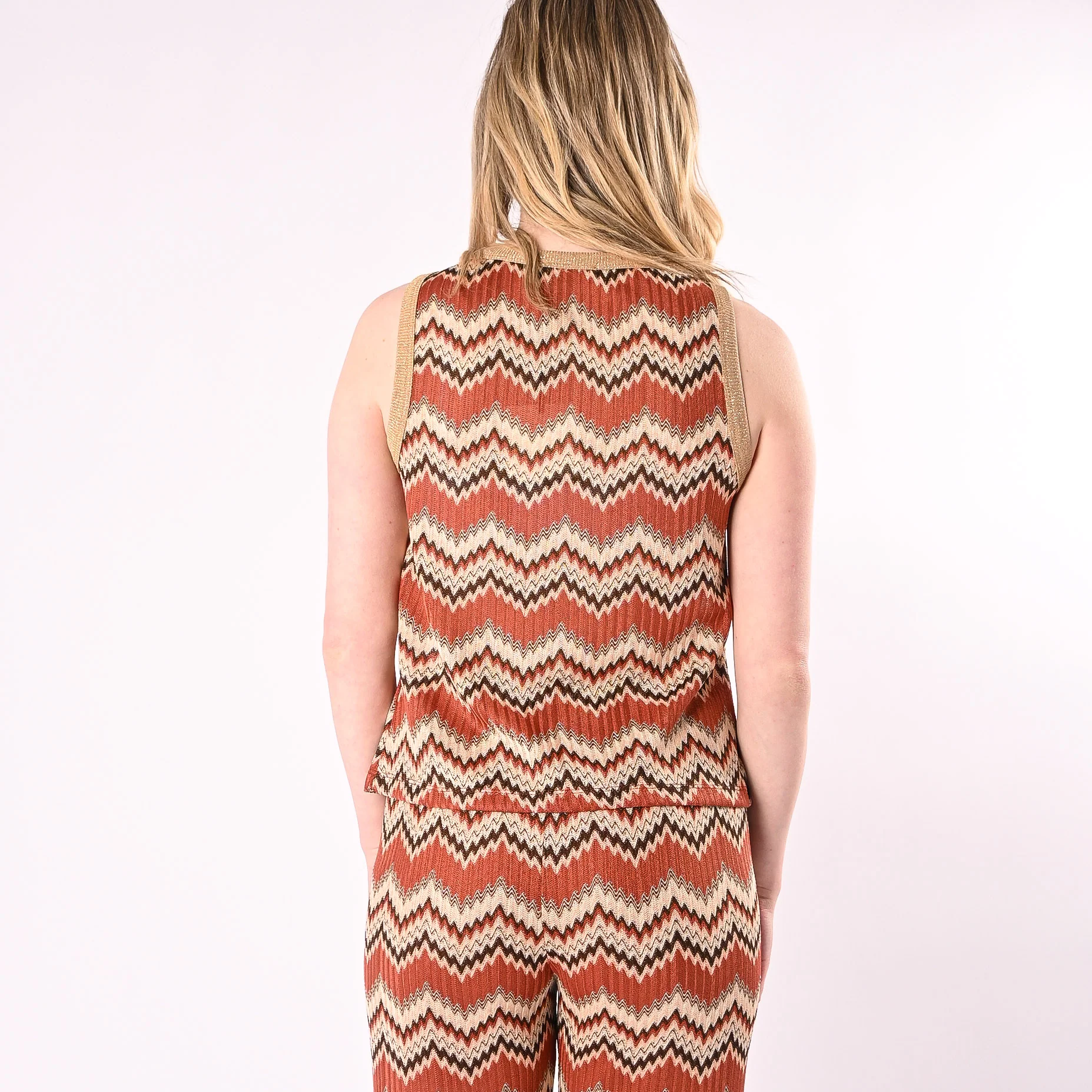 VICOLO- CANOTTA FANTASIA MISSONI BORDO LUREX ART. TAB2558/F - FANTASIA - Image 4