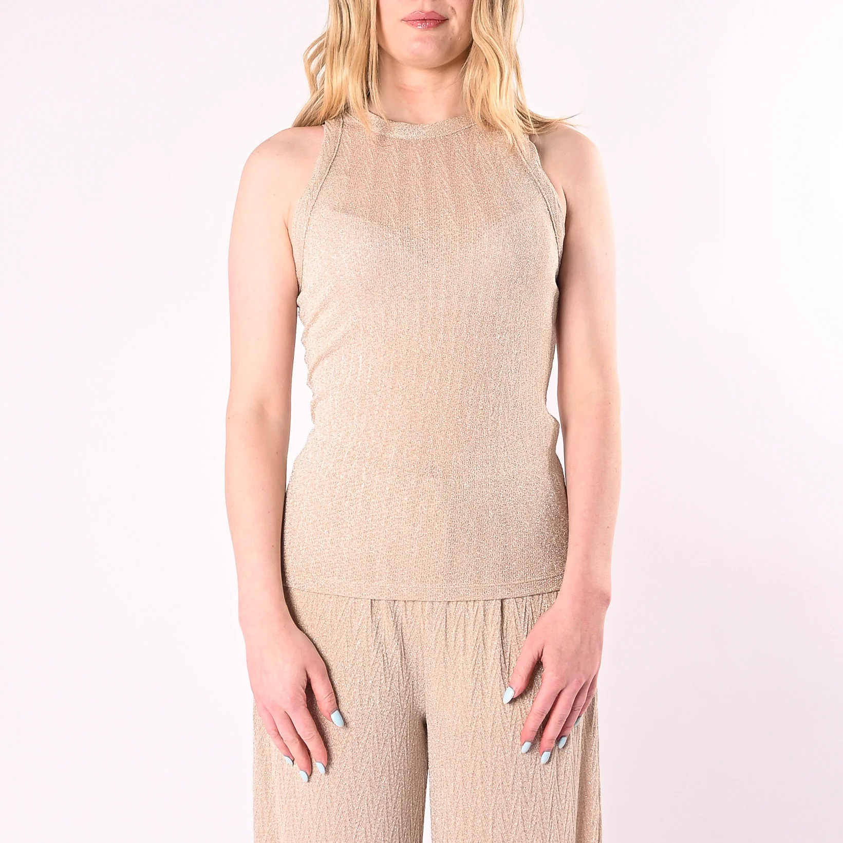 VICOLO - CANOTTA LUREX PIEGA MISSONI ART. UAB0393/V - VANIGLIA - Image 3
