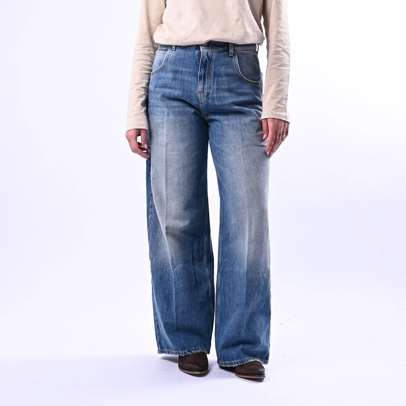 VICOLO - JEANS PALAZZO MODELLO MIA ART.DAB5207 - LAVAGGIO AL THE' - Image 2