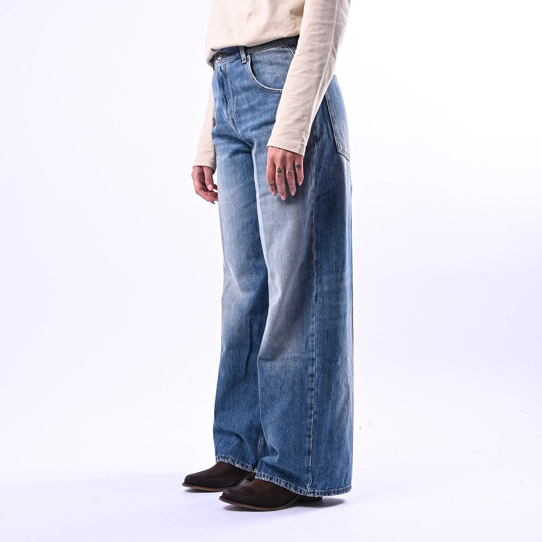 VICOLO - JEANS PALAZZO MODELLO MIA ART.DAB5207 - LAVAGGIO AL THE' - Image 3