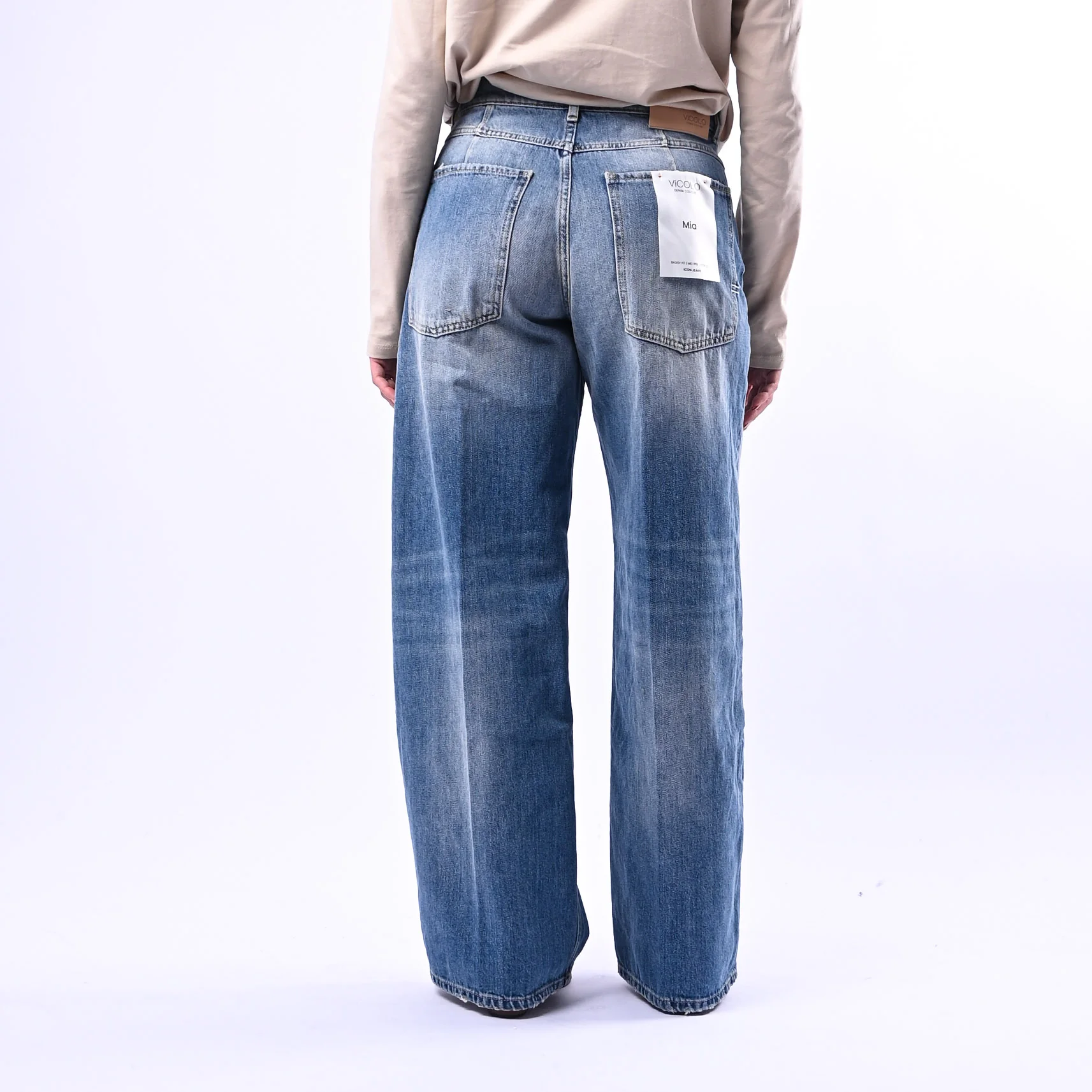 VICOLO - JEANS PALAZZO MODELLO MIA ART.DAB5207 - LAVAGGIO AL THE' - Image 4