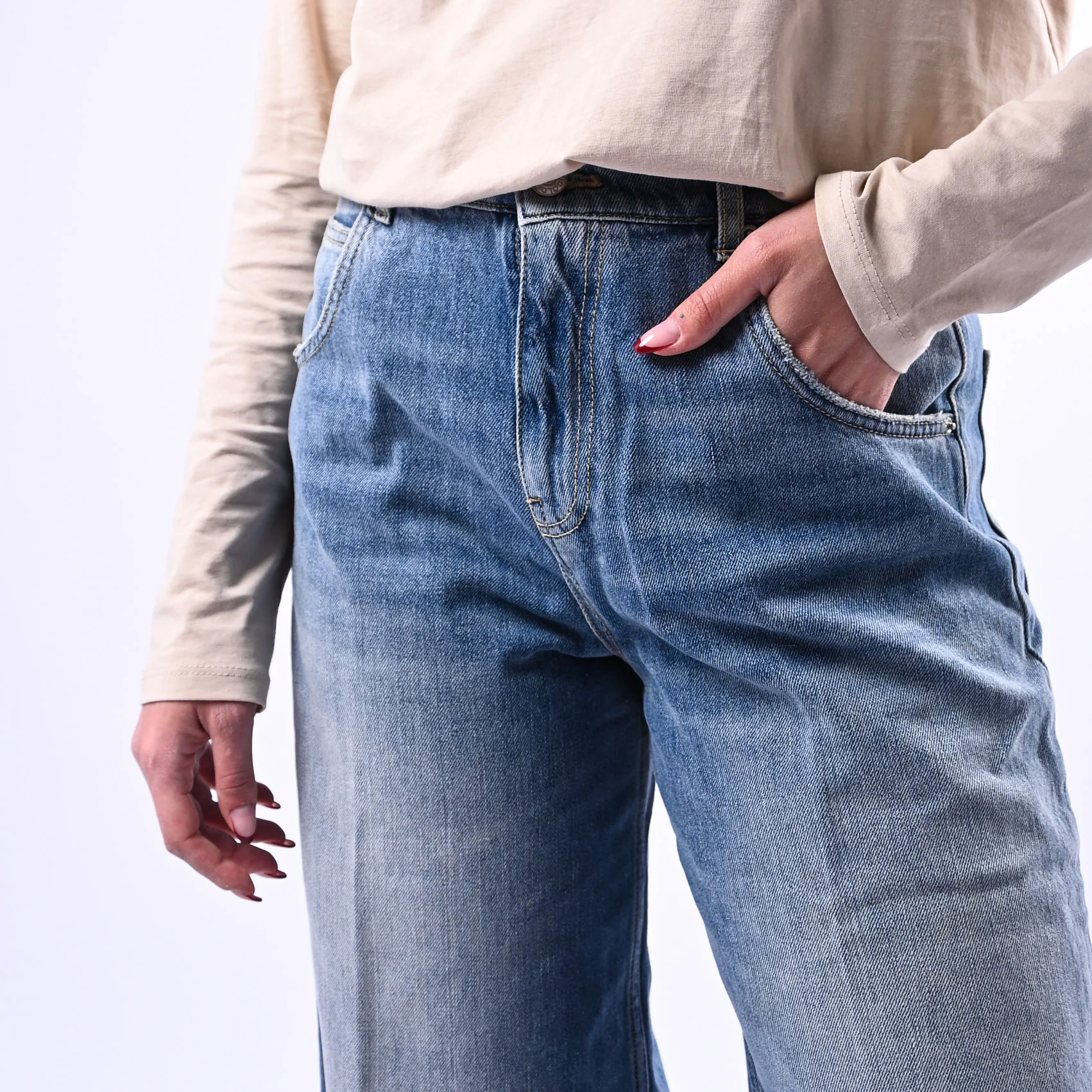 VICOLO - JEANS PALAZZO MODELLO MIA ART.DAB5207 - LAVAGGIO AL THE' - Image 5