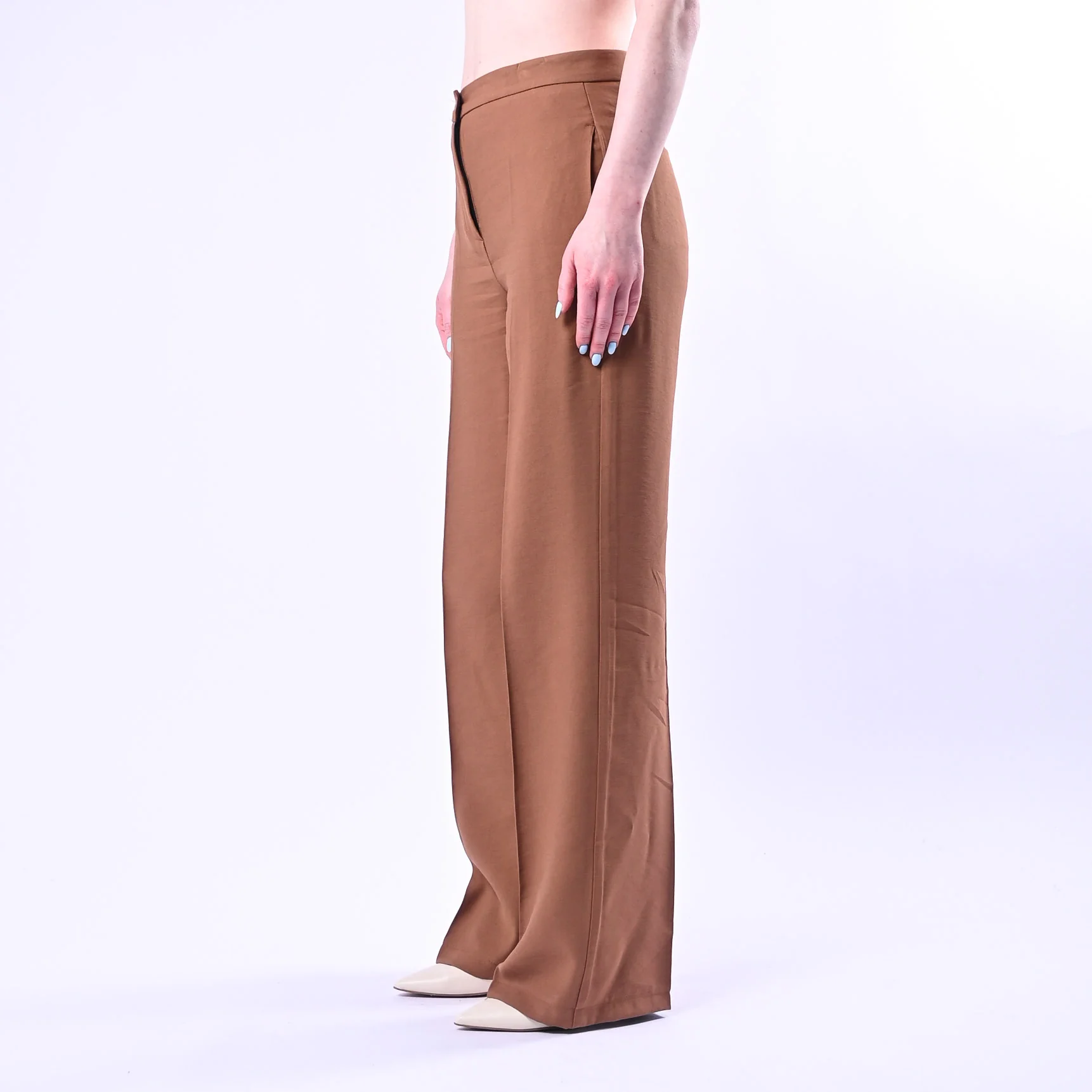 VICOLO - PANTALONE PALAZZO IN VISCOSA ART.TAB1933/T - TABACCO - Image 3