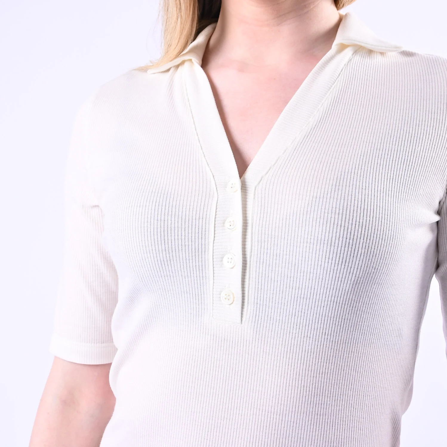 VICOLO - POLO A COSTINE SLIM ART.UAB0318/N - NATURALE - Image 5