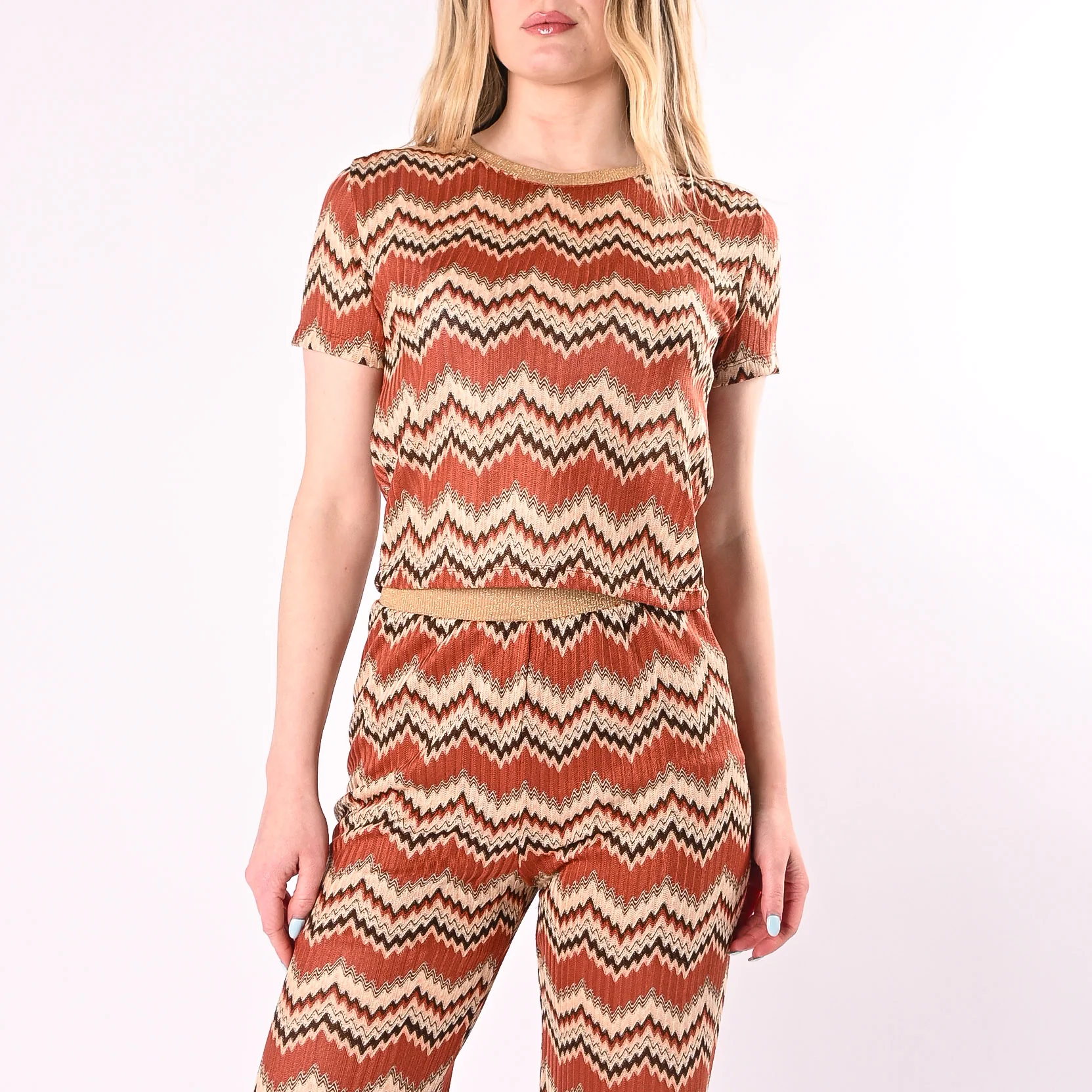 VICOLO - T-SHIRT FANTASIA MISSONI COLLO LUREX ART. TAB2560/F - FANTASIA - Image 2