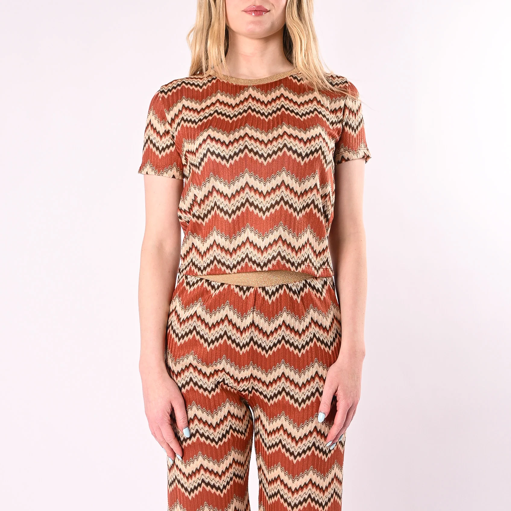 VICOLO - T-SHIRT FANTASIA MISSONI COLLO LUREX ART. TAB2560/F - FANTASIA - Image 3