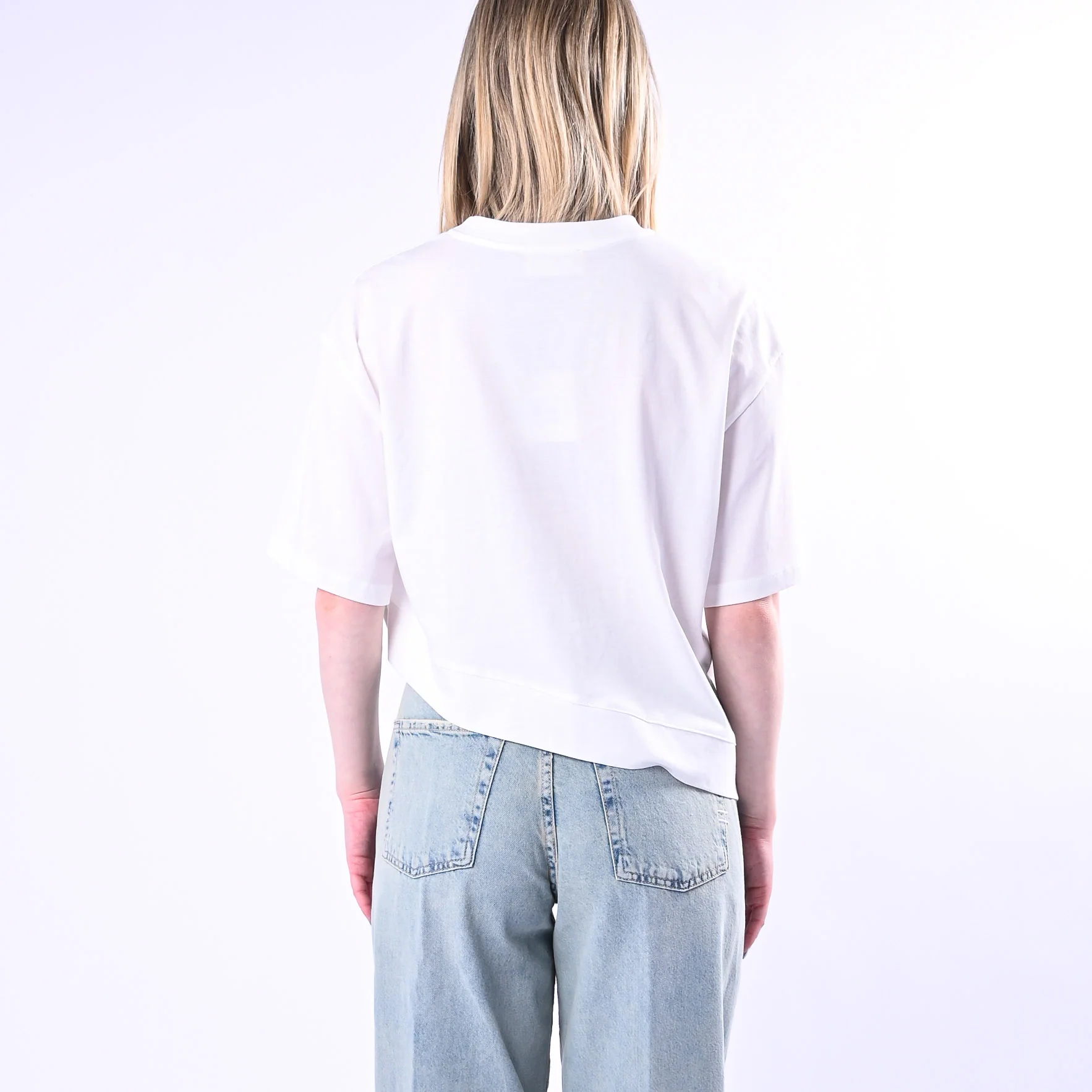 VICOLO - T-SHIRT GIRCOLLO ASIMMETRICA ART.UAB0281/NA - NATURALE - Image 4