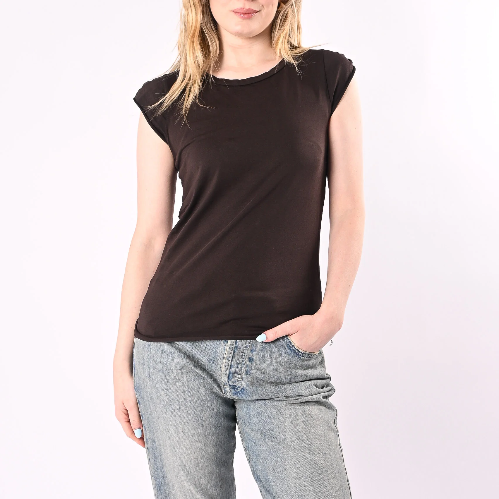 VICOLO - T-SHIRT GIROCOLLO MANICA ALETTA ART. UAB0323/M - MORO