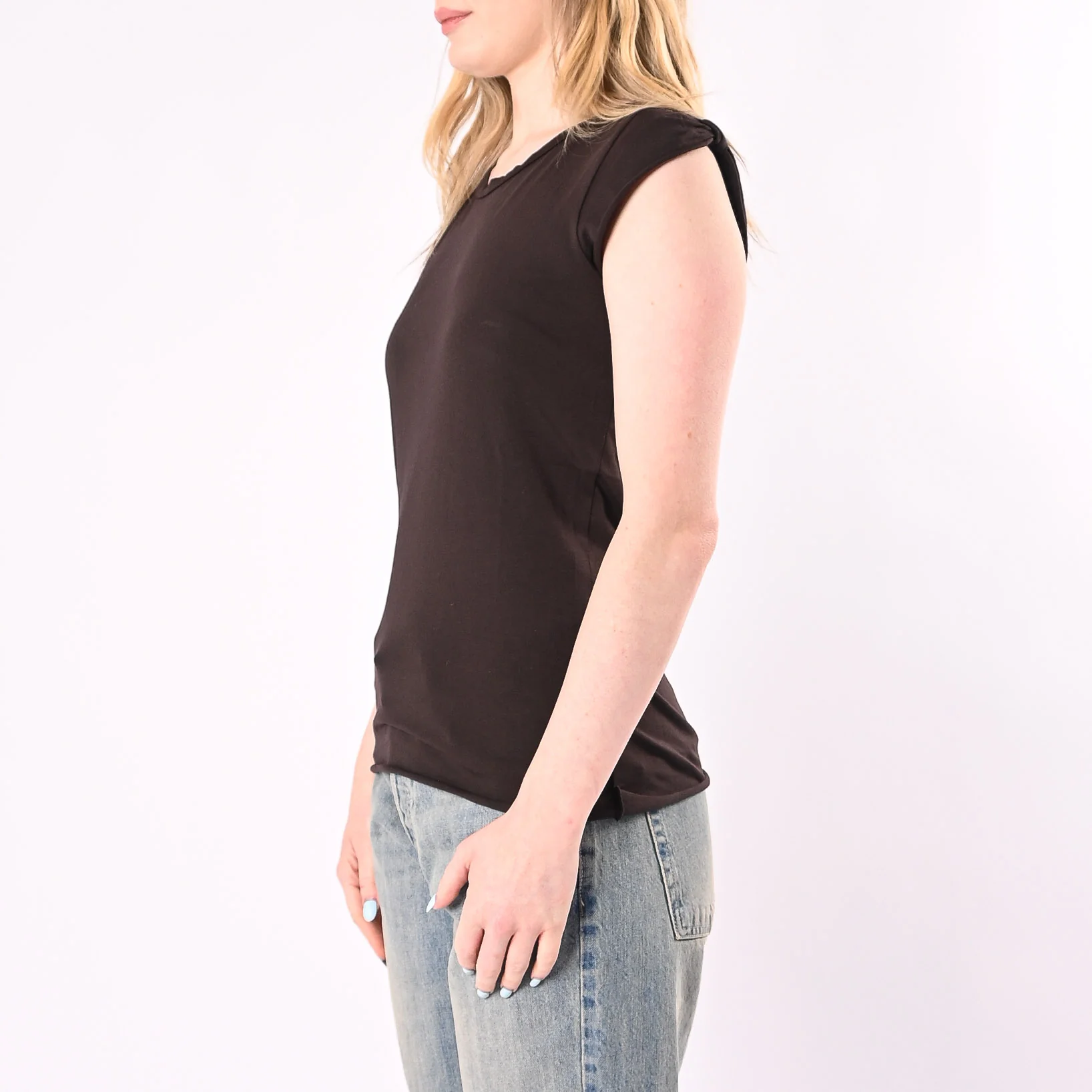 VICOLO - T-SHIRT GIROCOLLO MANICA ALETTA ART. UAB0323/M - MORO - Image 3