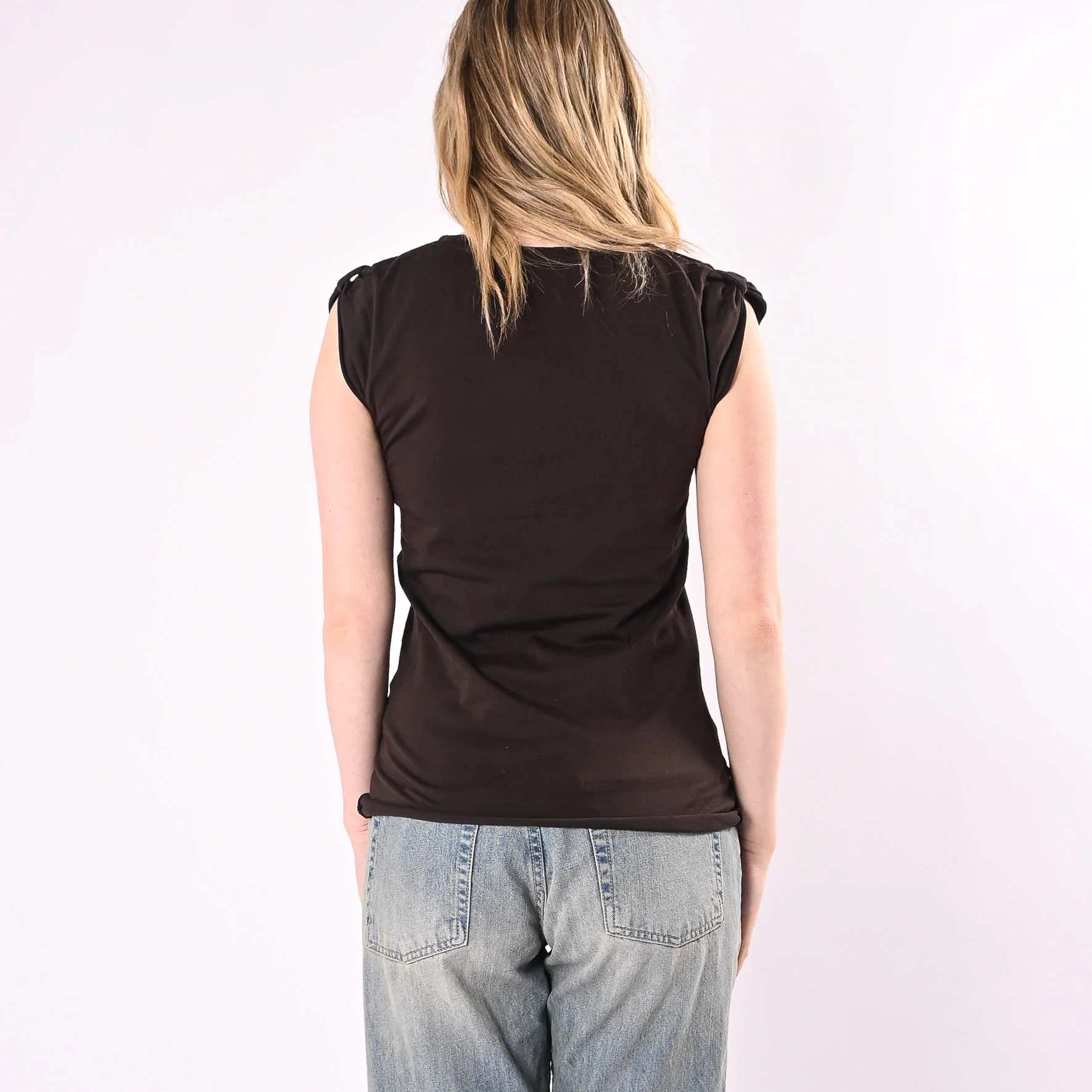 VICOLO - T-SHIRT GIROCOLLO MANICA ALETTA ART. UAB0323/M - MORO - Image 4