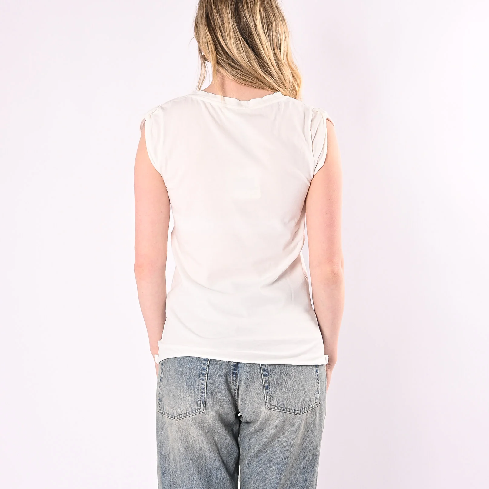 VICOLO - T-SHIRT GIROCOLLO MANICA ALETTA ART. UAB0323/N - NATURALE - Image 4