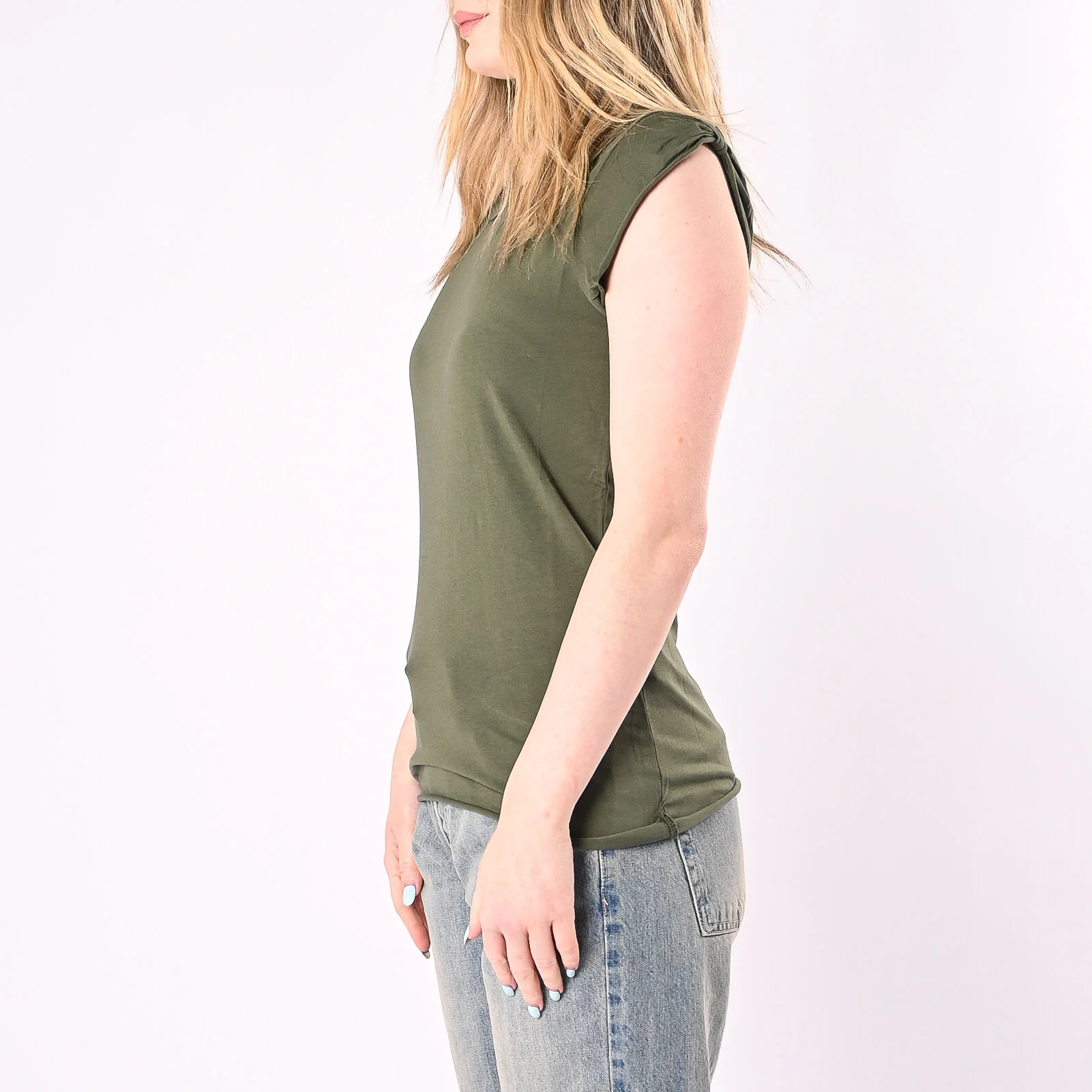 VICOLO - T-SHIRT GIROCOLLO MANICA ALETTA ART. UAB0323/O - ORIGANO - Image 3