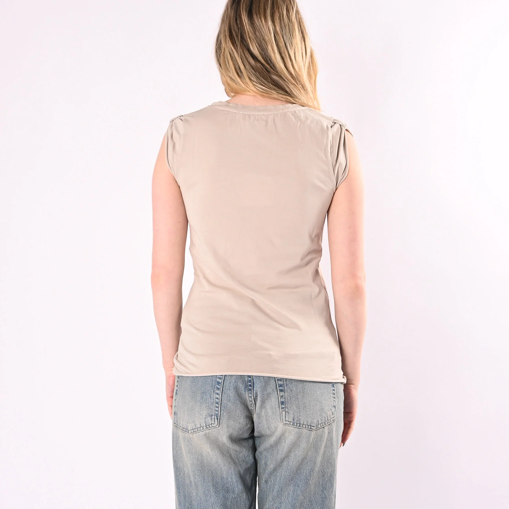 VICOLO - T-SHIRT GIROCOLLO MANICA ALETTA ART. UAB0323/S - SASSO - Image 4