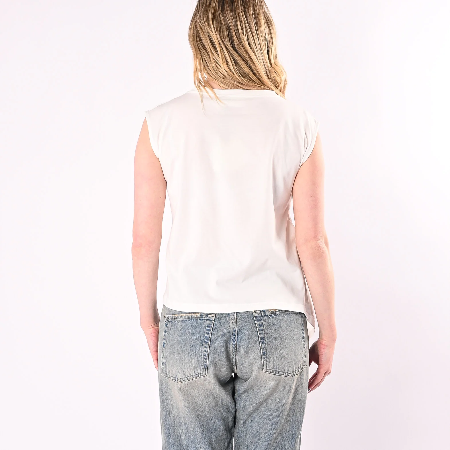 VICOLO - T-SHIRT SENZA MANICHE CON ARRICCIATURA LATERALE ART. UAB0364/N - NATURALE - Image 4