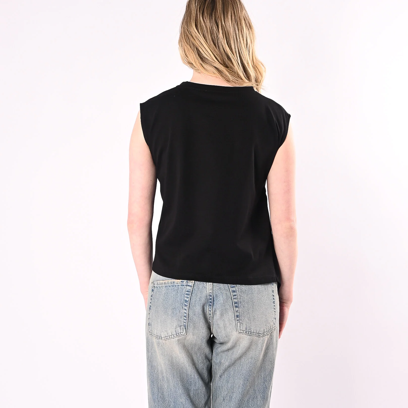 VICOLO - T-SHIRT SENZA MANICHE CON ARRICCIATURA LATERALE ART. UAB0364/NE - NERO - Image 4