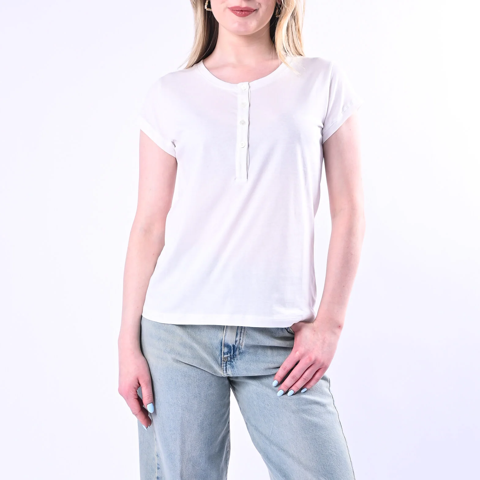 VICOLO - T-SHIRT SERAFINO MANICA CORTA ART.UAB0309/N - NATURALE